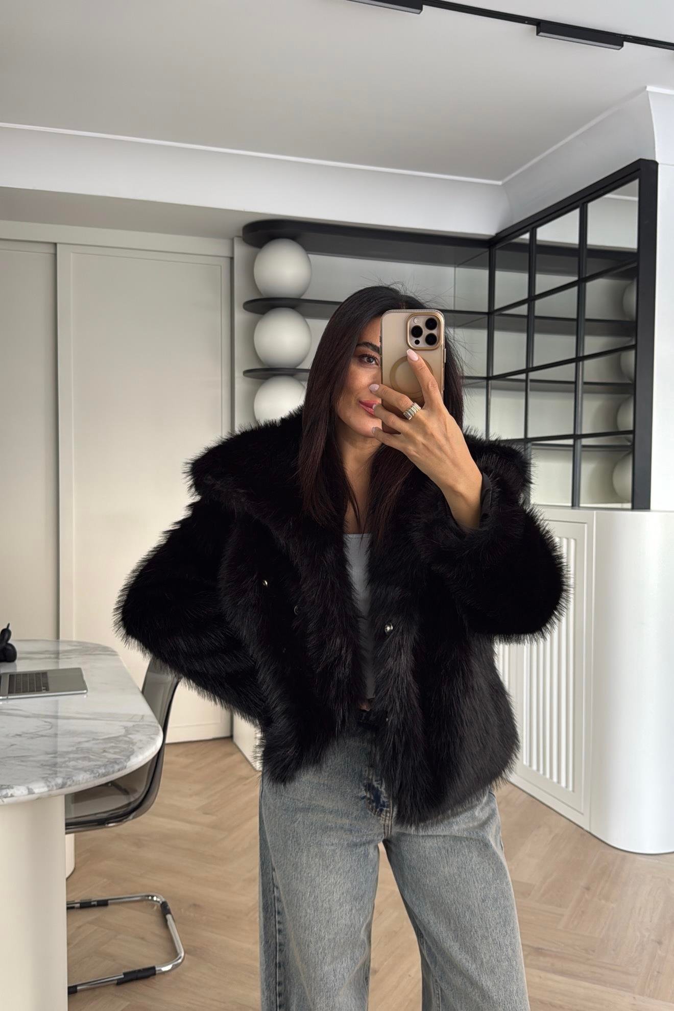 OSLO MODEL SİYAH KÜRK