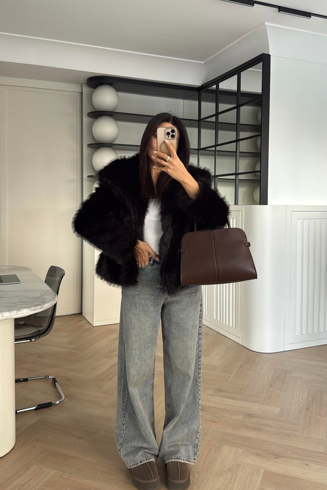 OSLO MODEL SİYAH KÜRK