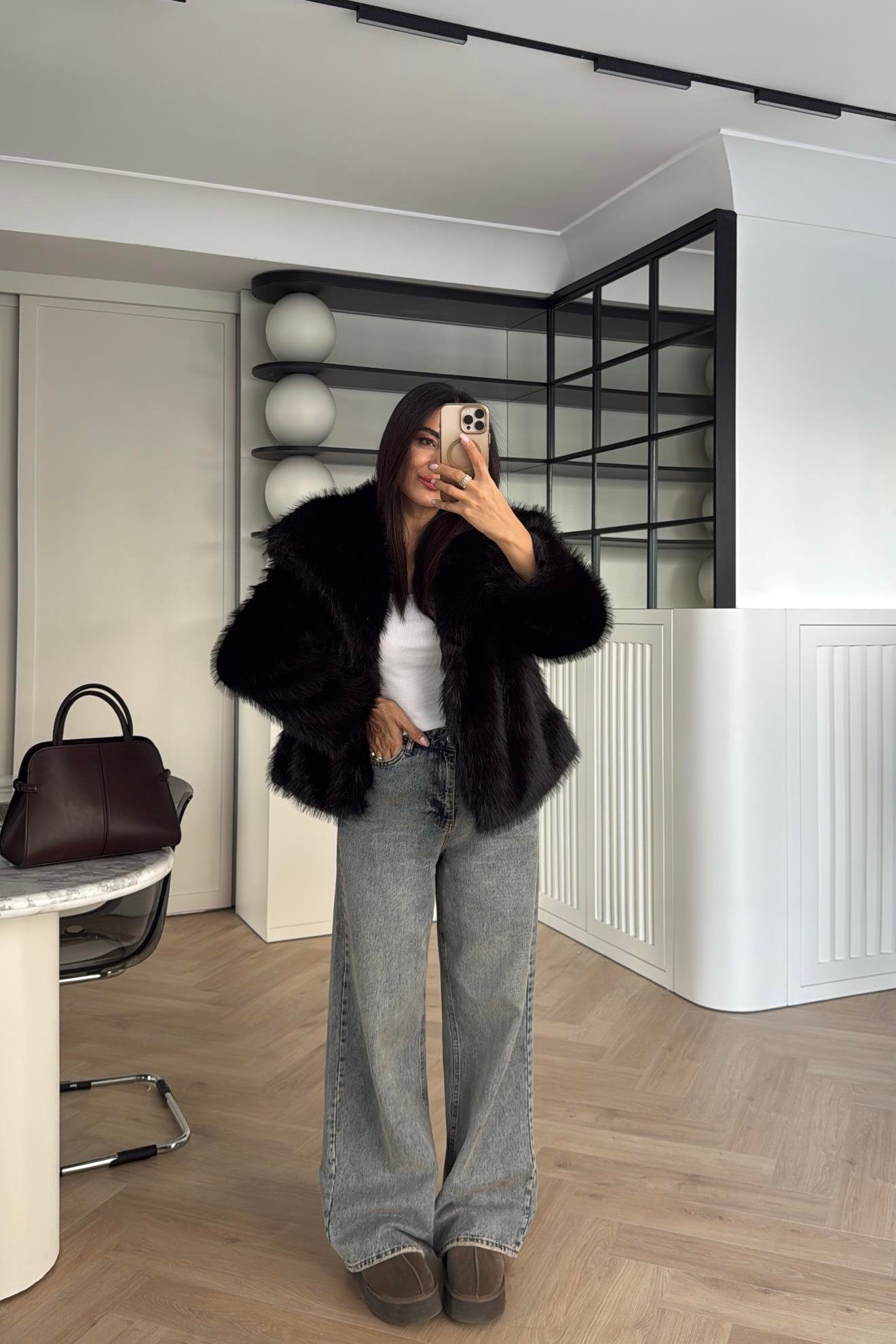 OSLO MODEL SİYAH KÜRK