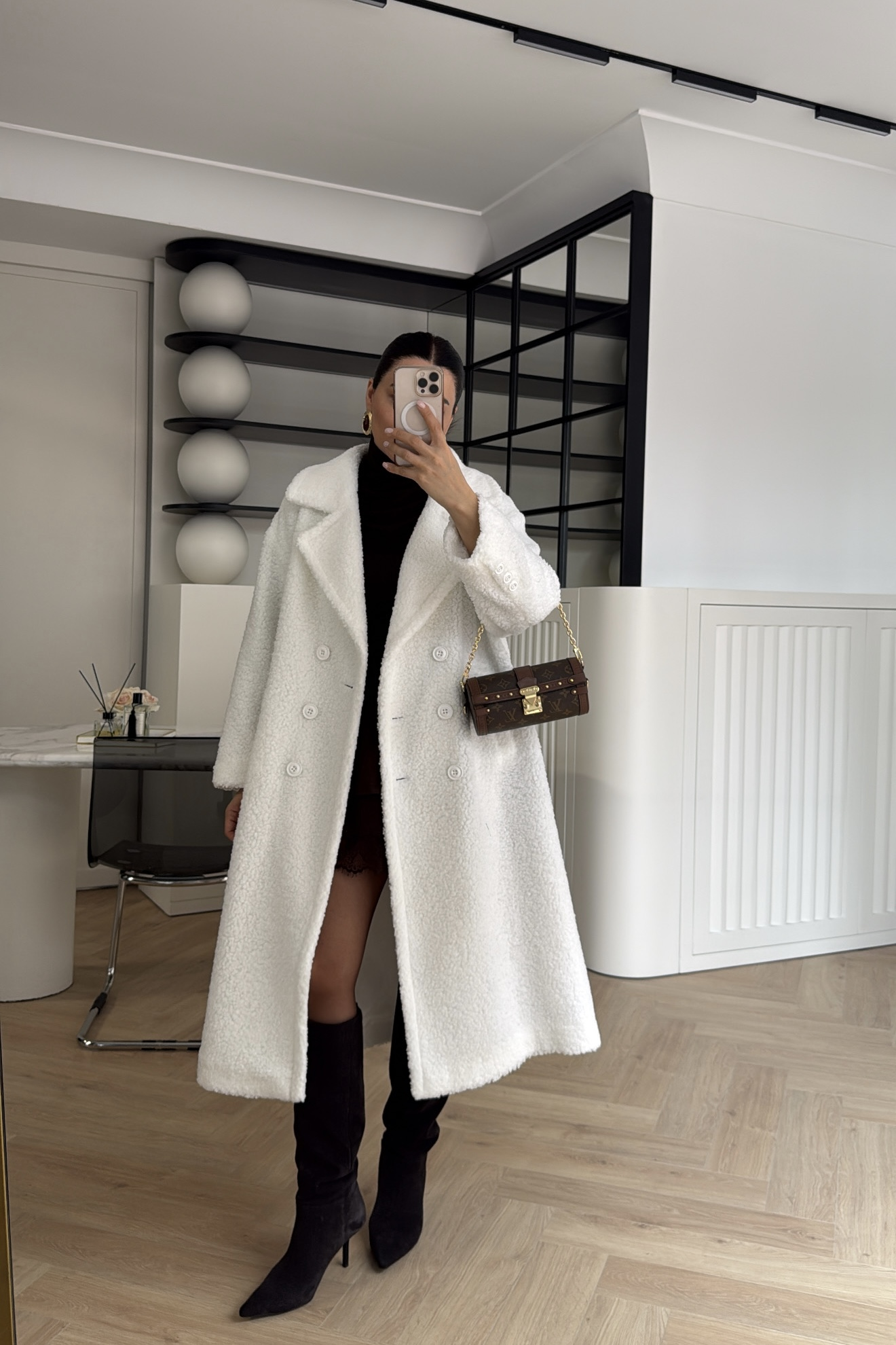 OVERSİZE TEDDY PELUŞ KABAN BEYAZ 