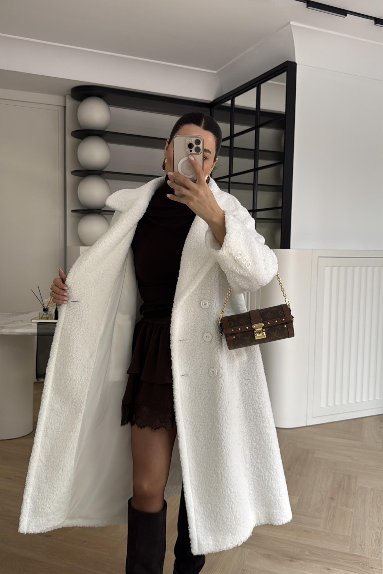 OVERSİZE TEDDY PELUŞ KABAN BEYAZ 