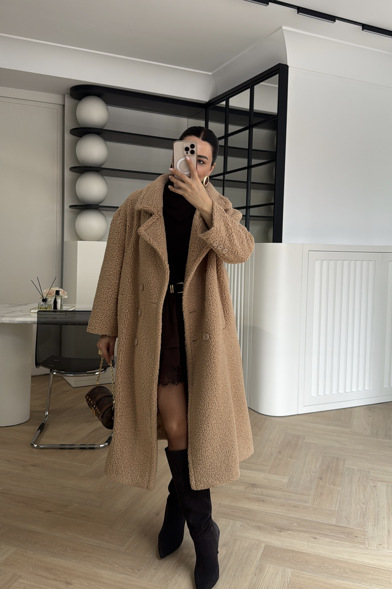 OVERSİZE TEDDY PELUŞ KABAN TABA 