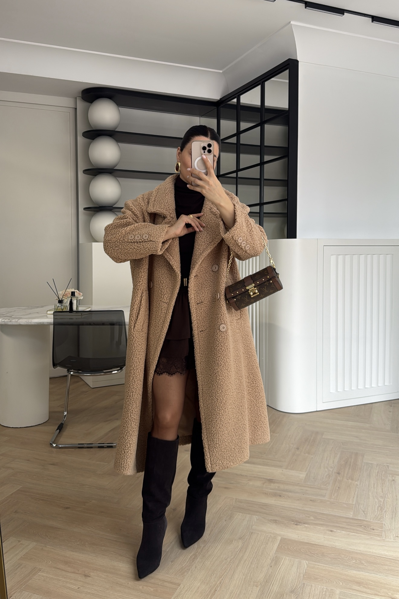 OVERSİZE TEDDY PELUŞ KABAN TABA 