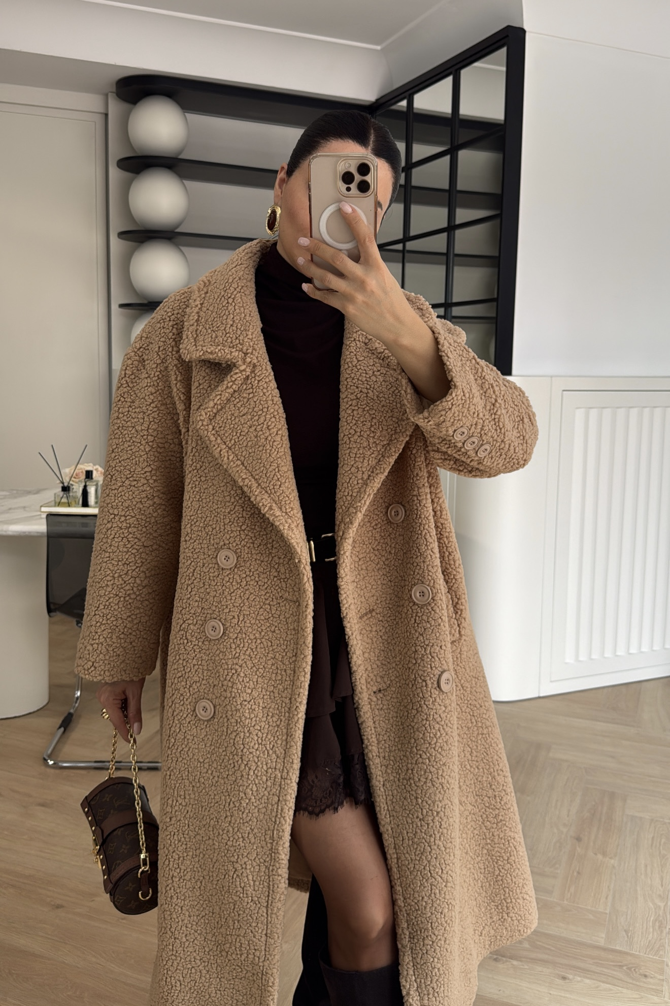 OVERSİZE TEDDY PELUŞ KABAN TABA 