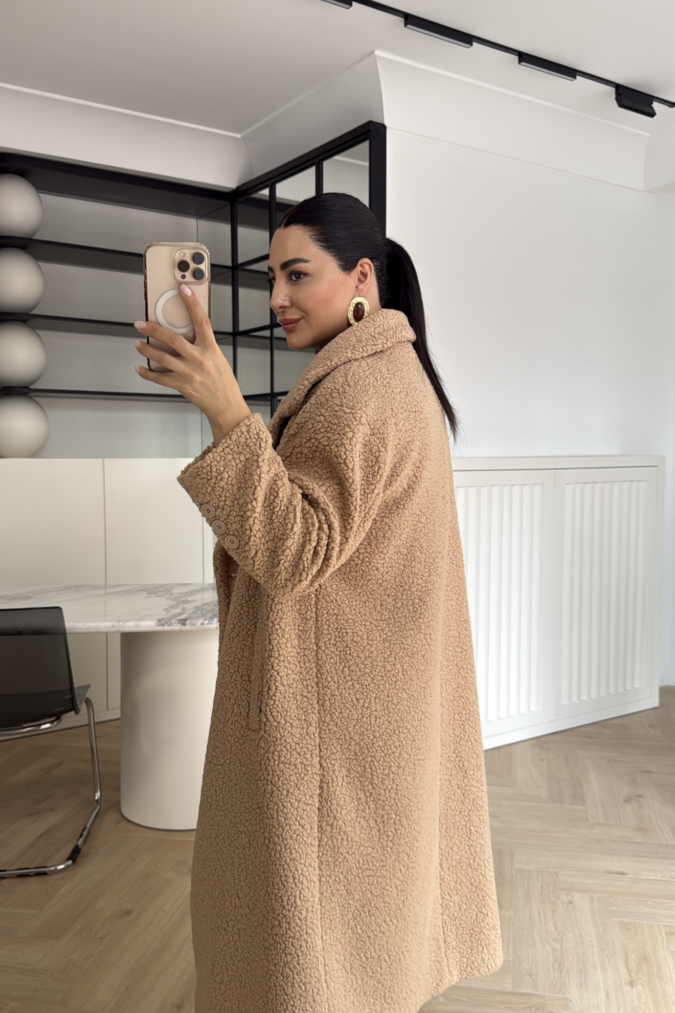 OVERSİZE TEDDY PELUŞ KABAN TABA 