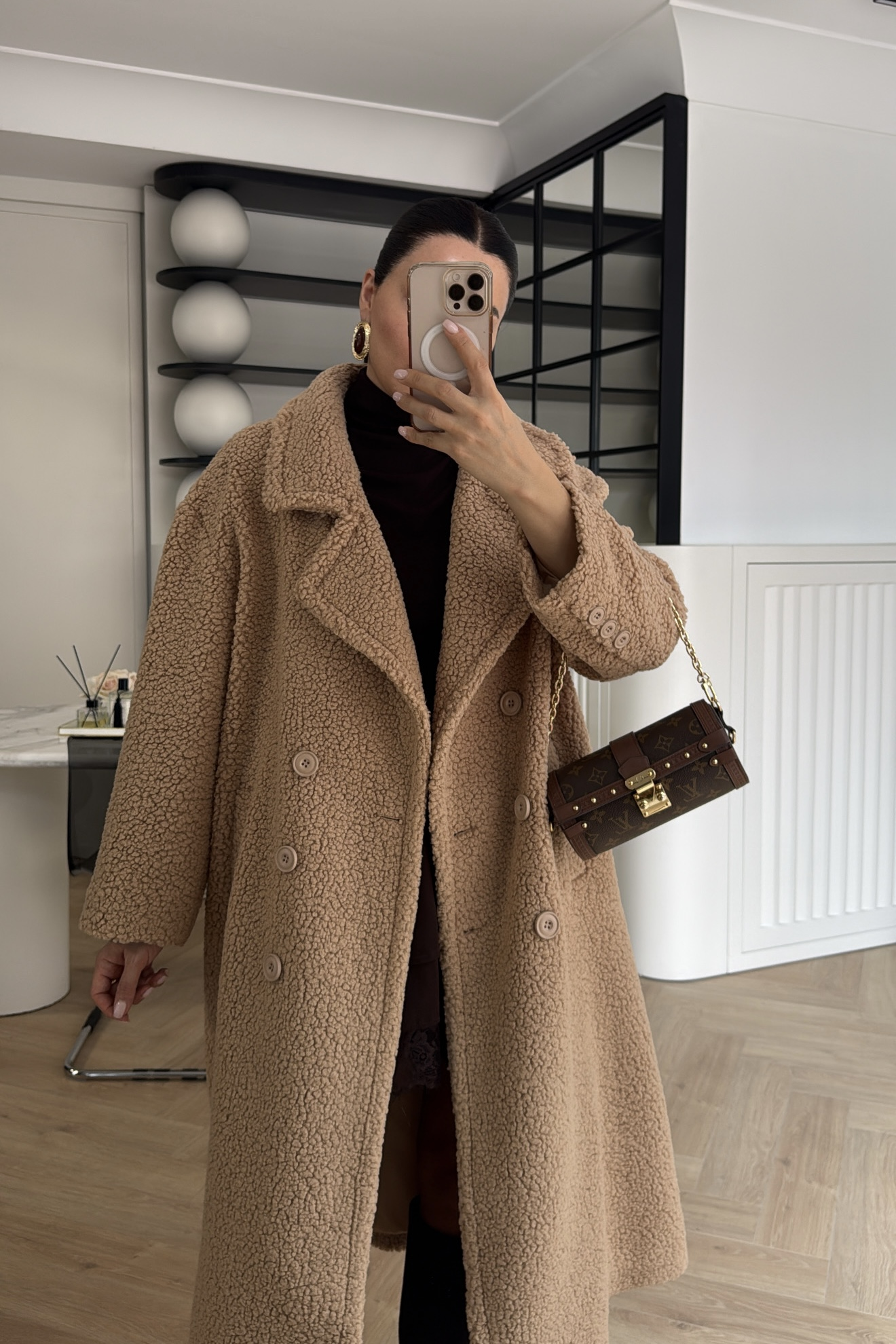 OVERSİZE TEDDY PELUŞ KABAN TABA 