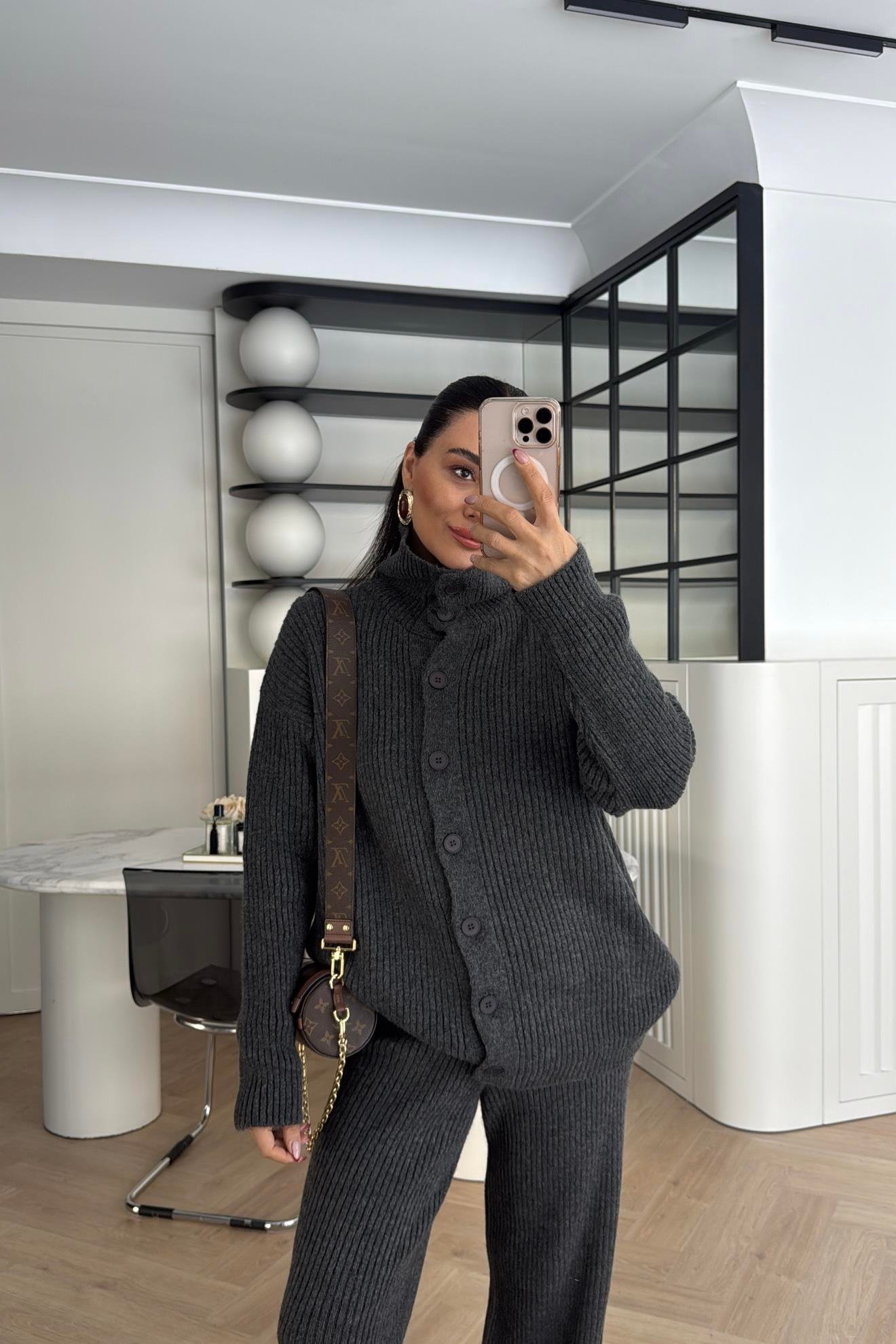 PANTOLONLU TRİKO TAKIM GRİ 