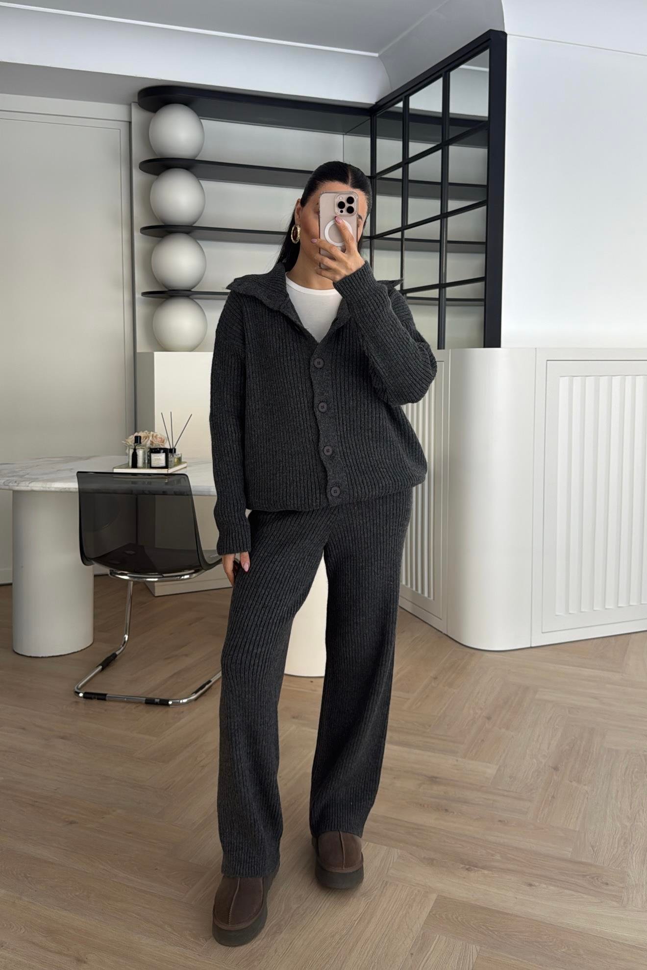 PANTOLONLU TRİKO TAKIM GRİ 