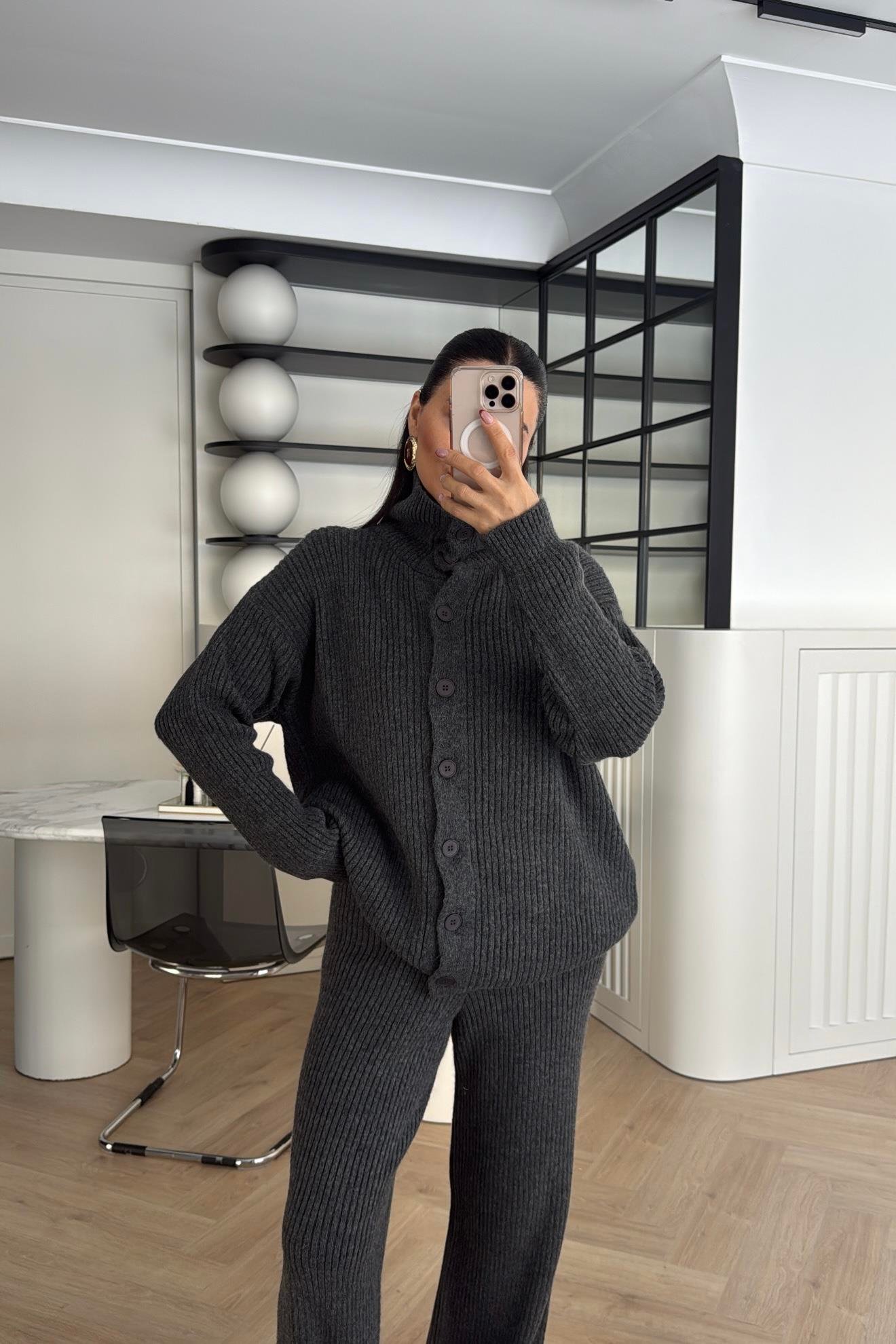 PANTOLONLU TRİKO TAKIM GRİ 