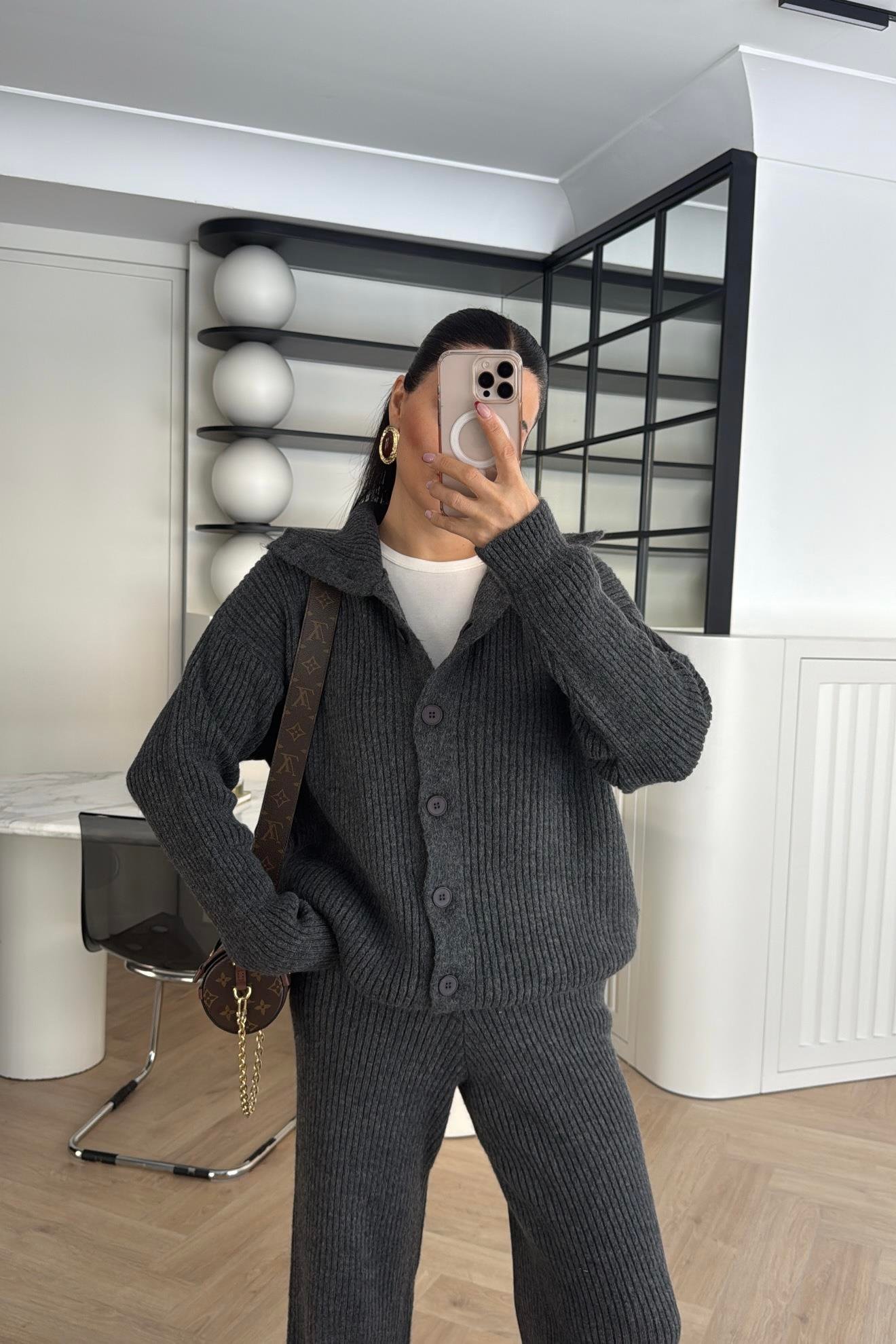 PANTOLONLU TRİKO TAKIM GRİ 