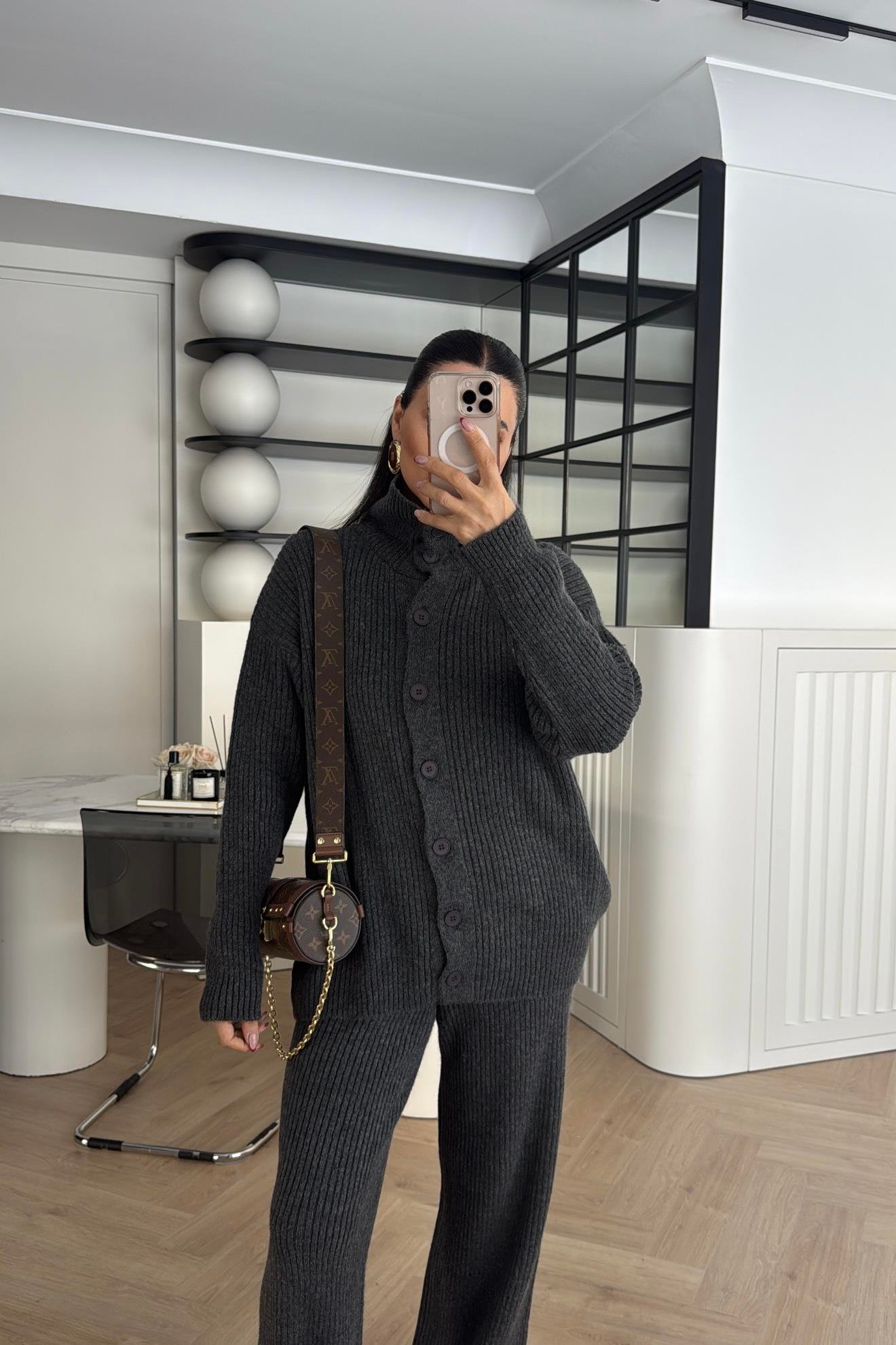 PANTOLONLU TRİKO TAKIM GRİ 