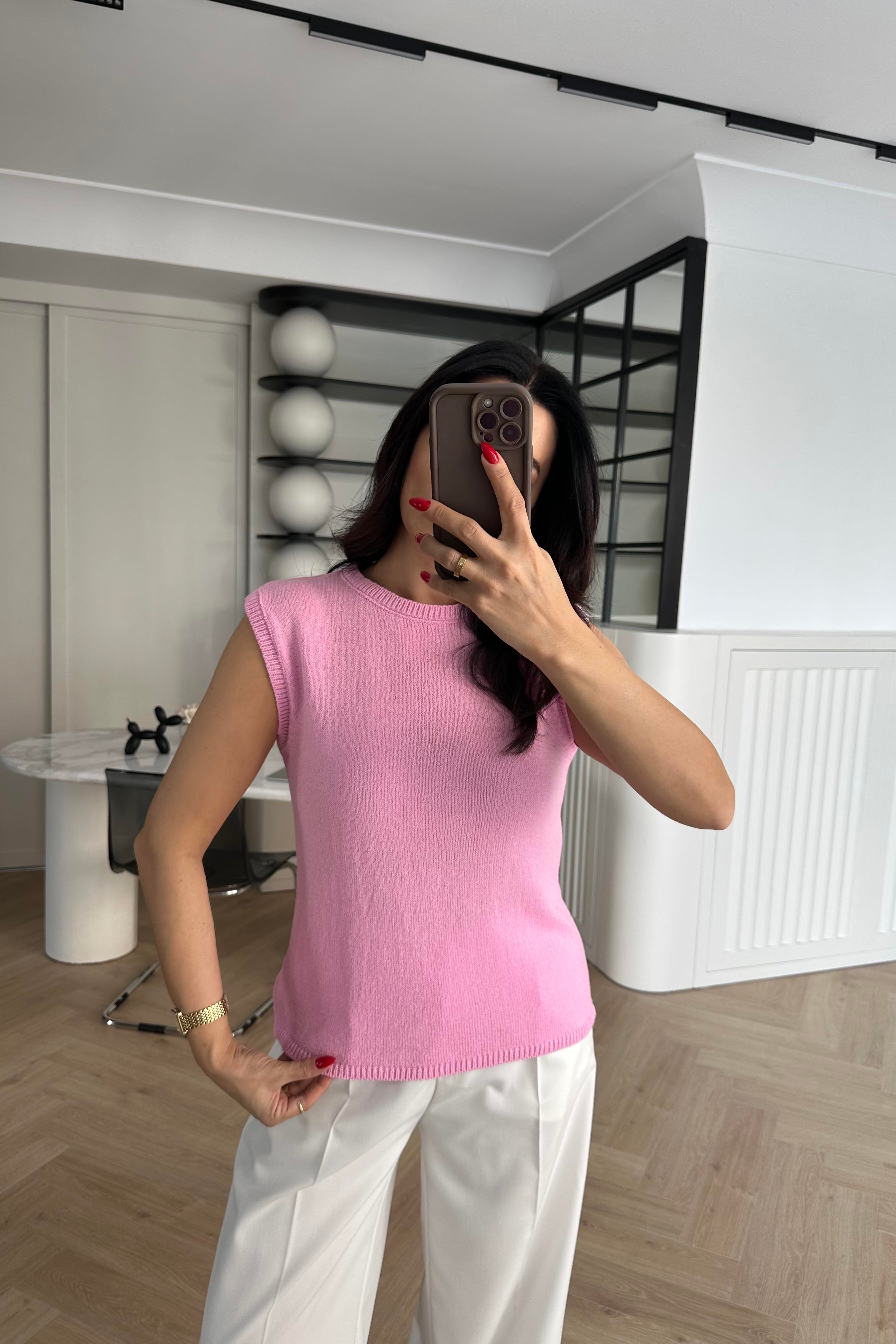 Pembe Kolsuz Zara Yazlık Triko