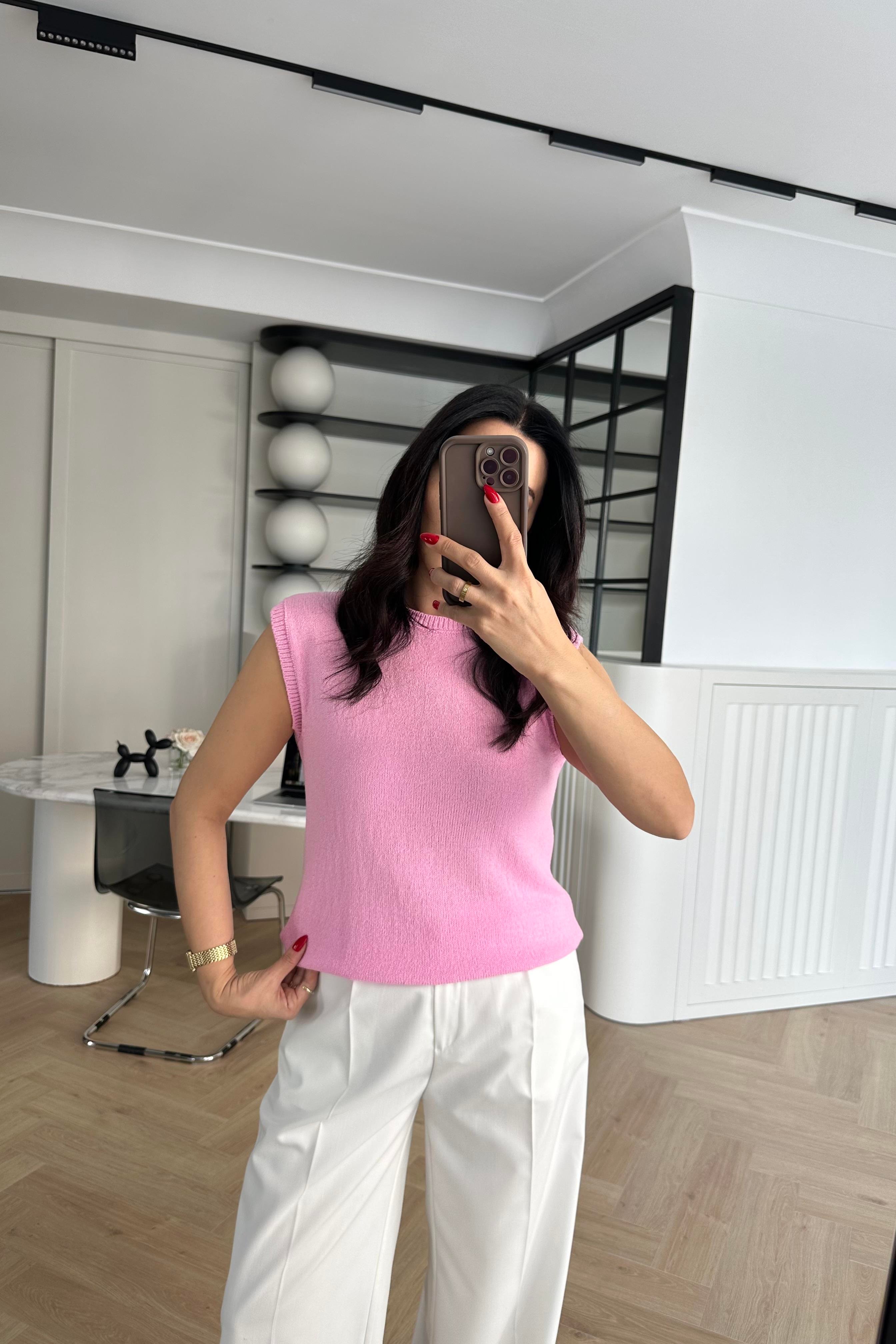 Pembe Kolsuz Zara Yazlık Triko