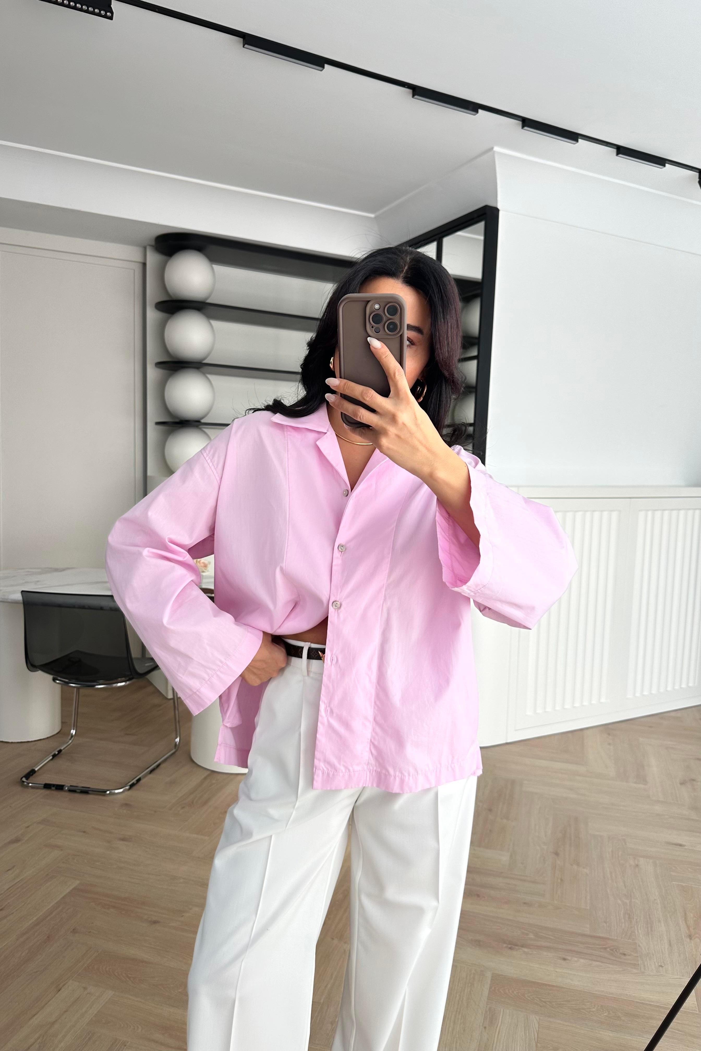 Pembe Oversize Gömlek