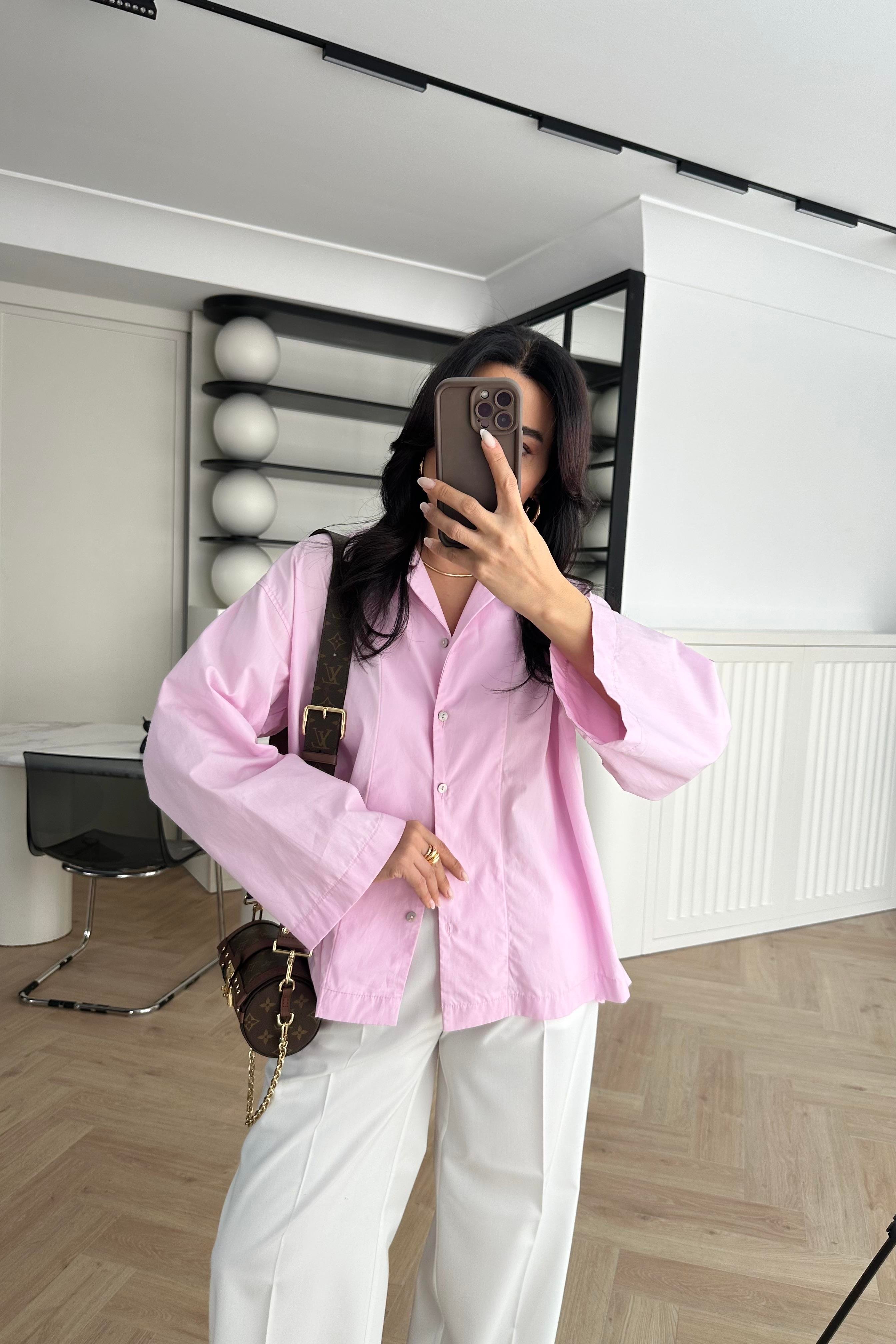 Pembe Oversize Gömlek