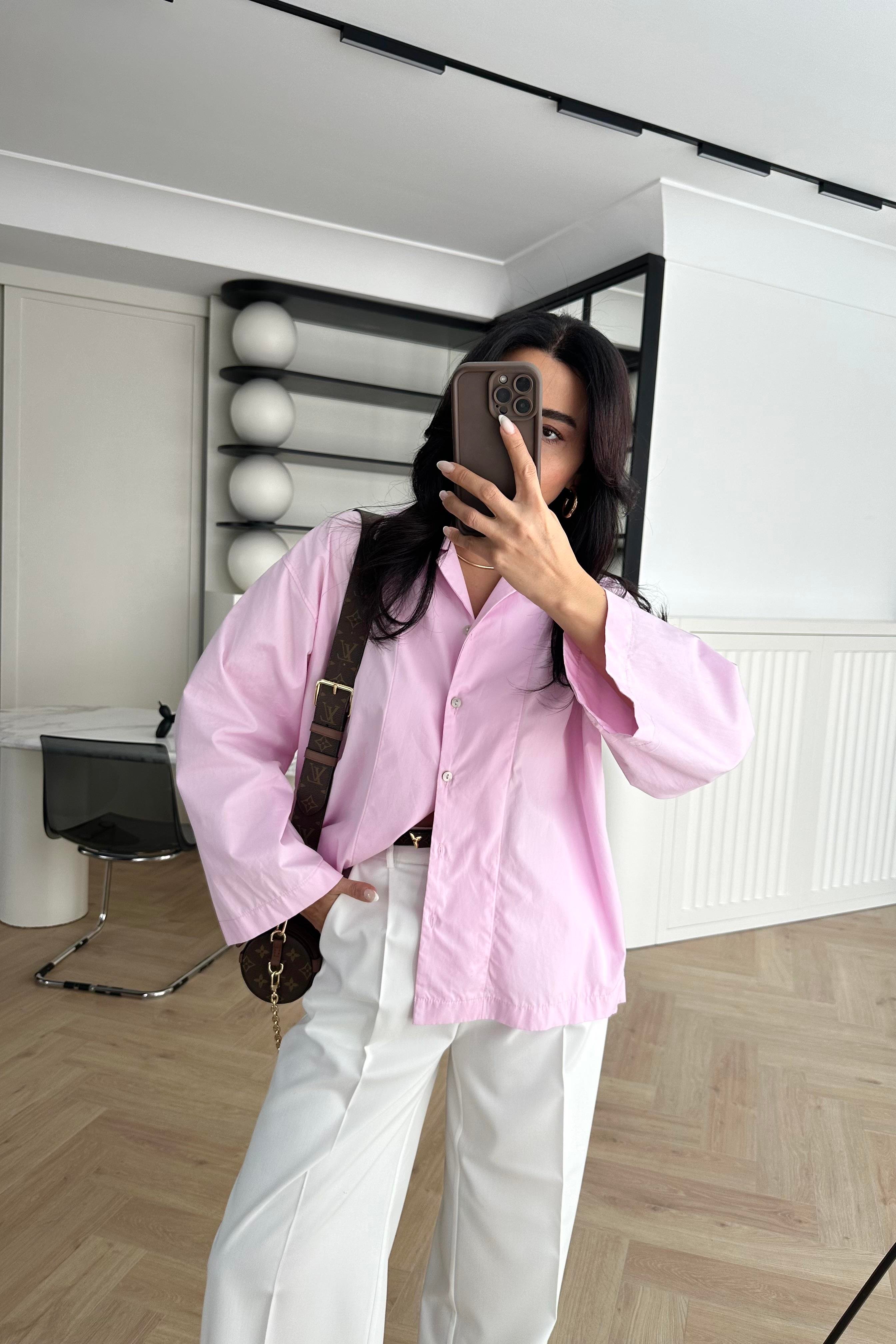 Pembe Oversize Gömlek