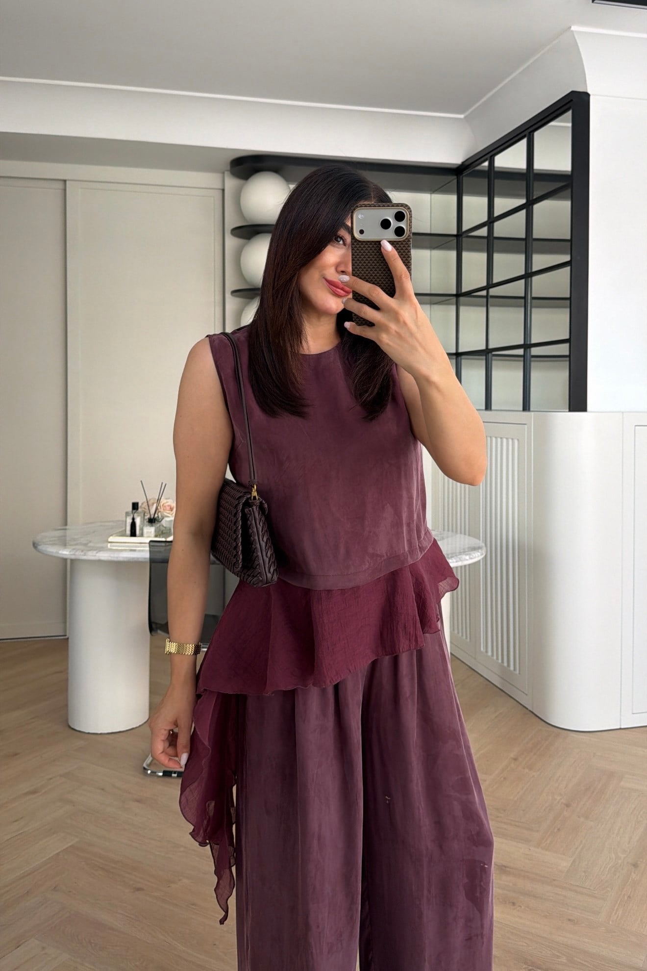 PEPLUM DETAYLI TENCEL TAKIM MÜRDÜM 