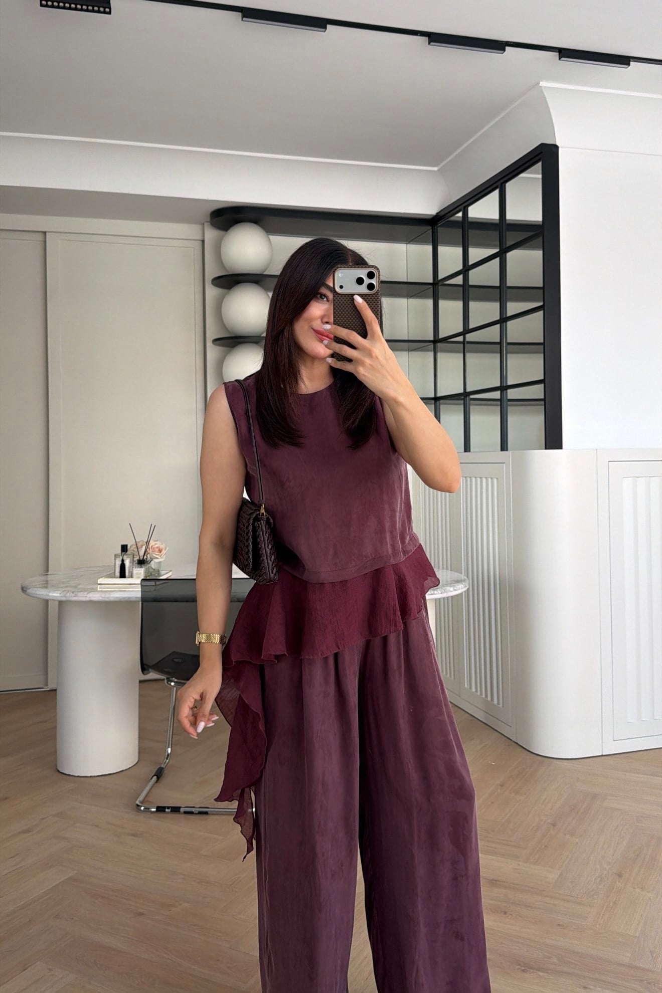 PEPLUM DETAYLI TENCEL TAKIM MÜRDÜM 