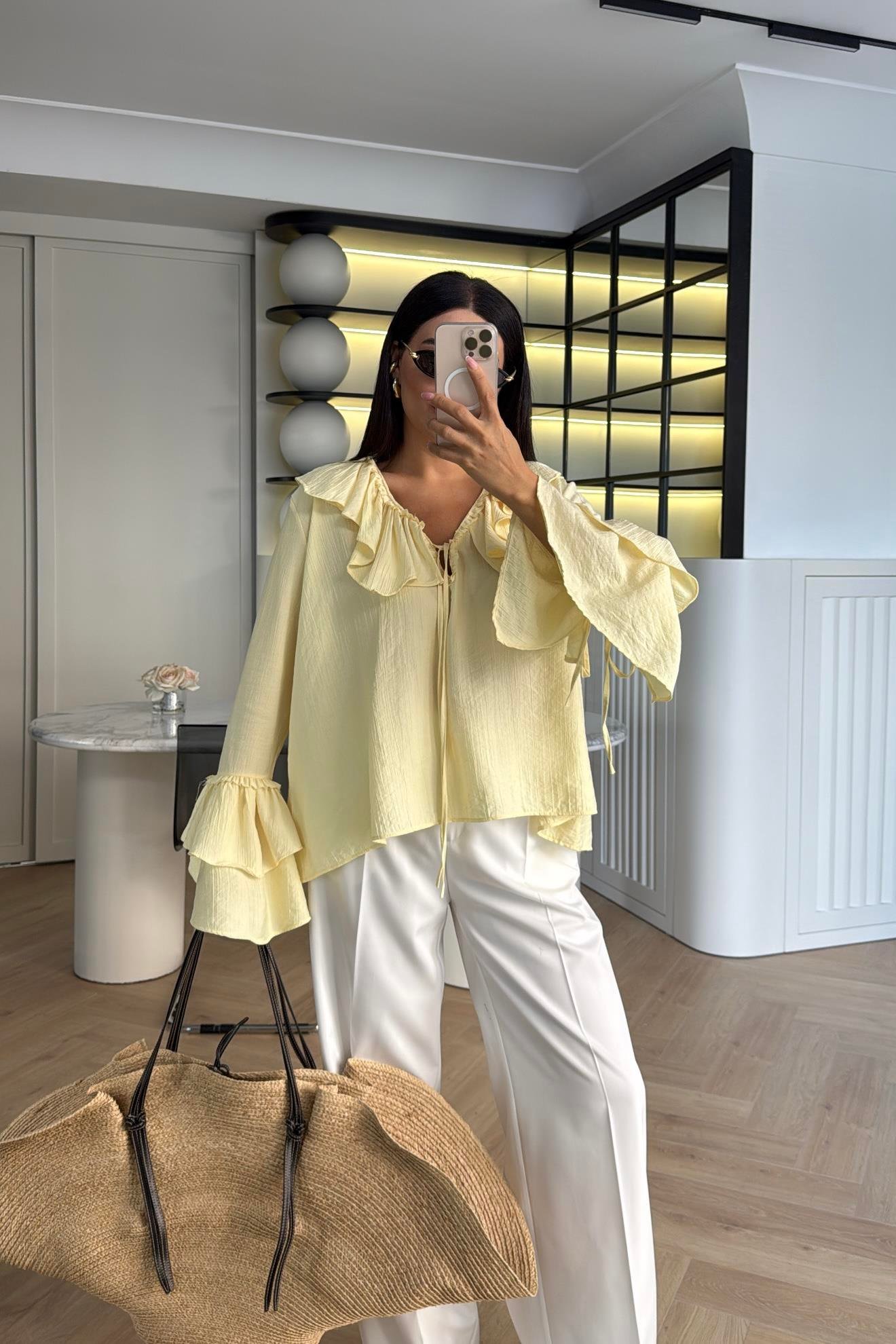 SARI FIRFIRLI SALAŞ GÖMLEK