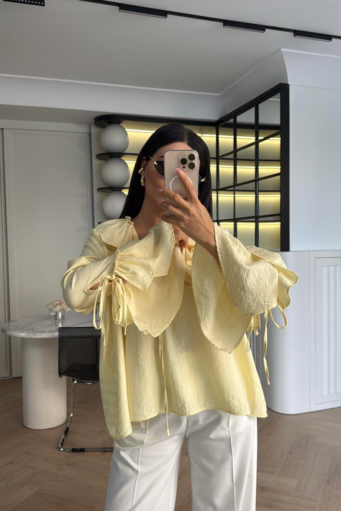 SARI FIRFIRLI SALAŞ GÖMLEK