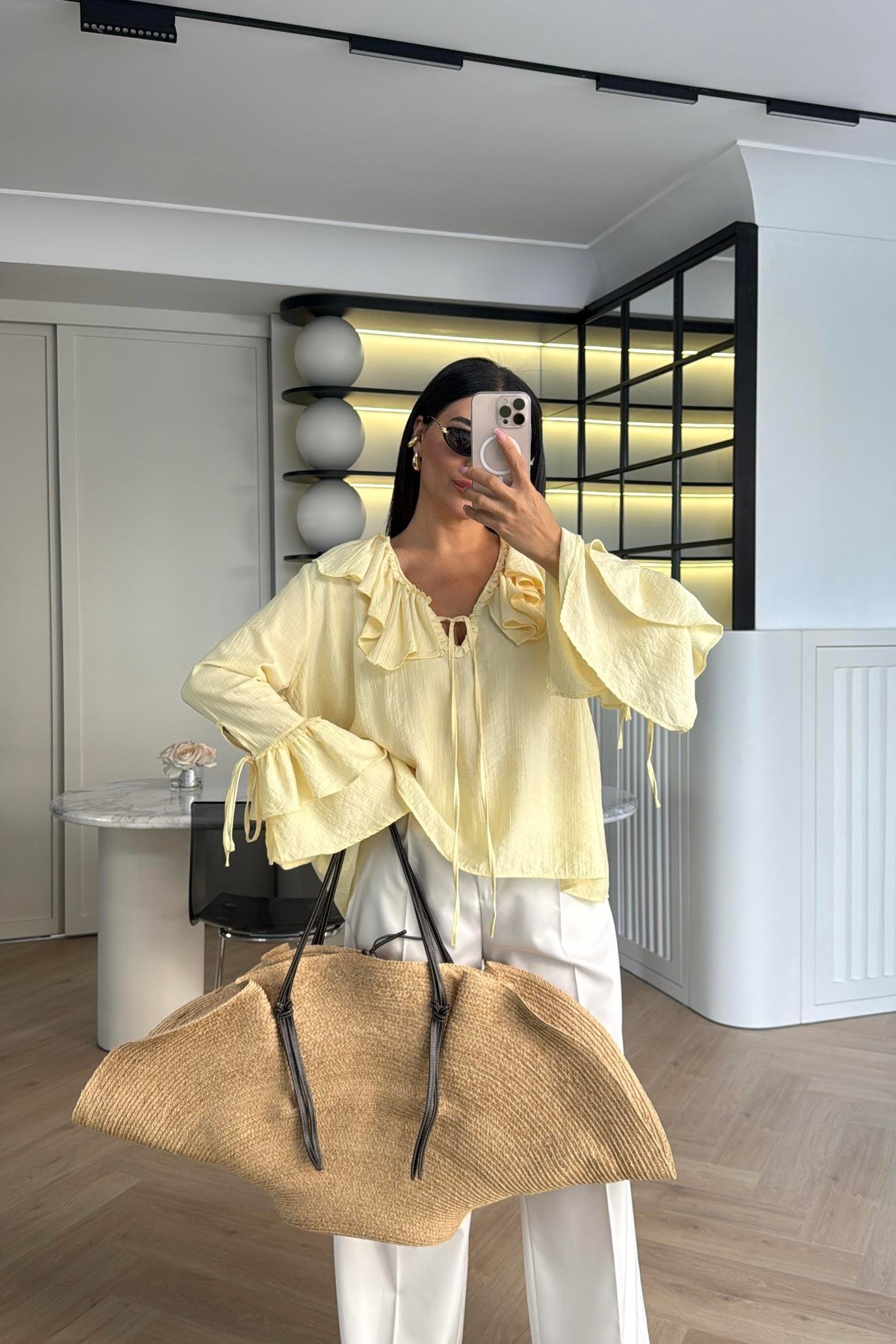 SARI FIRFIRLI SALAŞ GÖMLEK