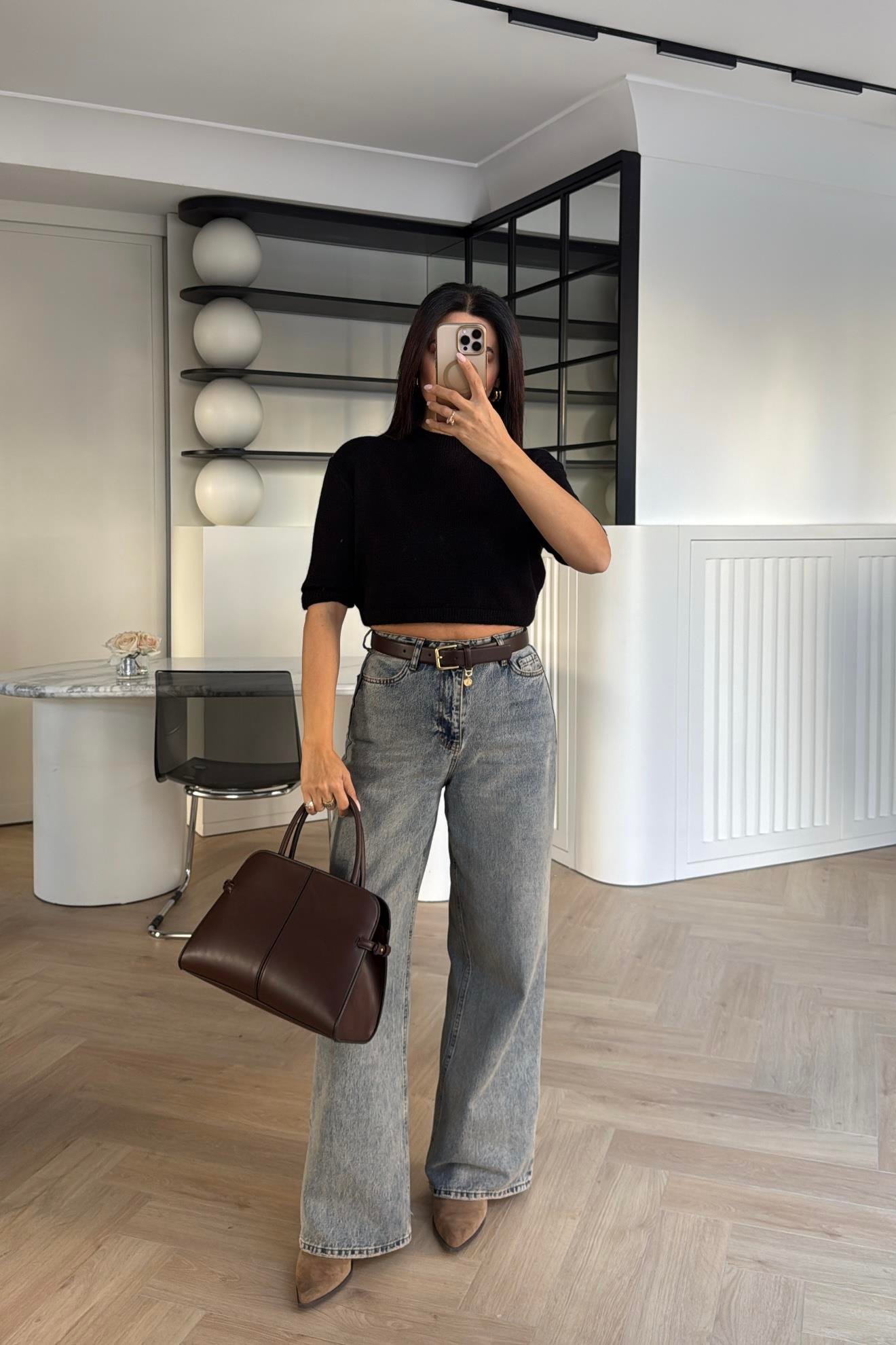 SİYAH İHRACAT CROP TRİKO