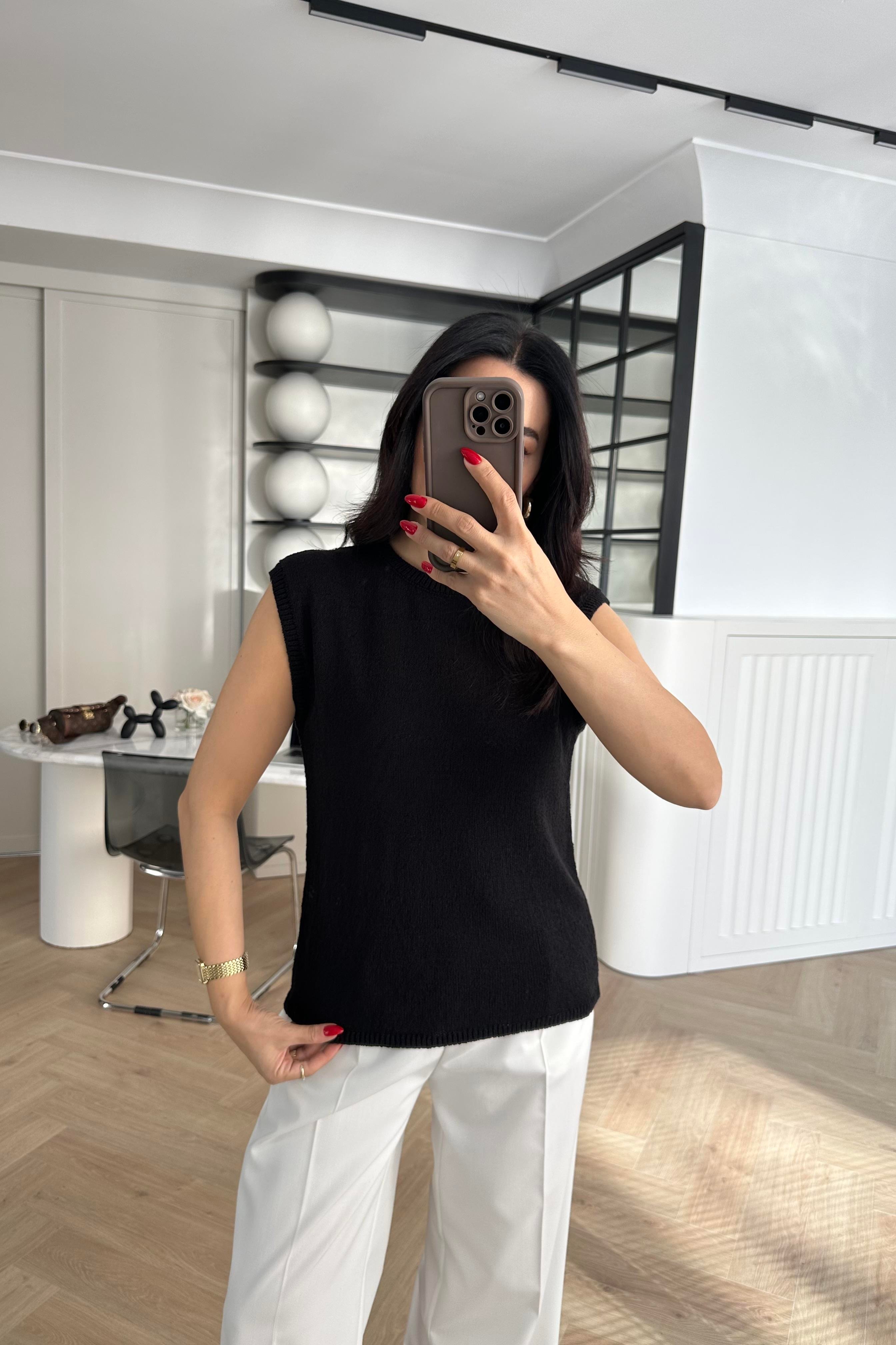 Siyah Kolsuz Zara Yazlık Triko 