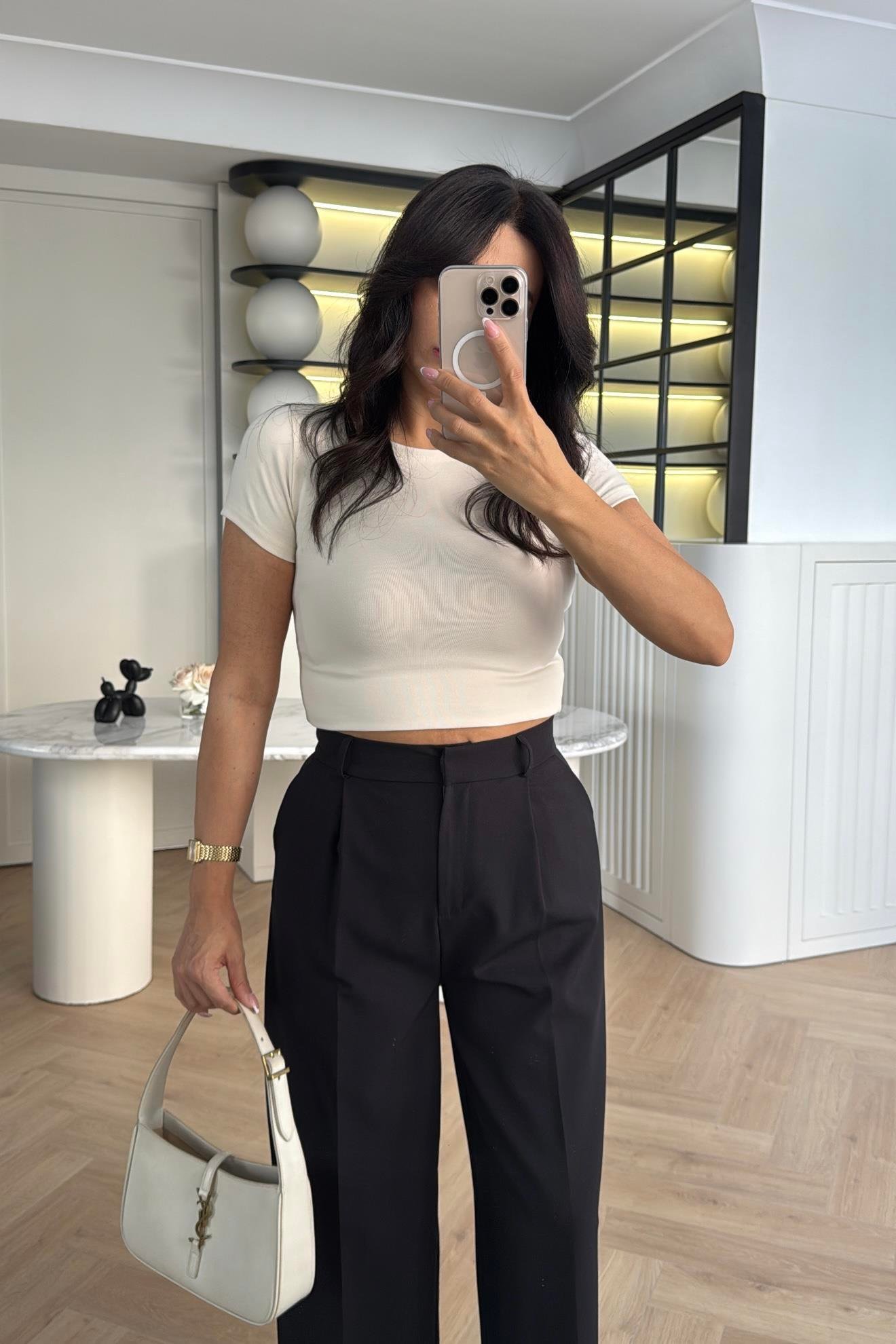 SİYAH ÖZEL ÜRETİM DOUBLE KUMAŞ PALAZZO PANTOLON