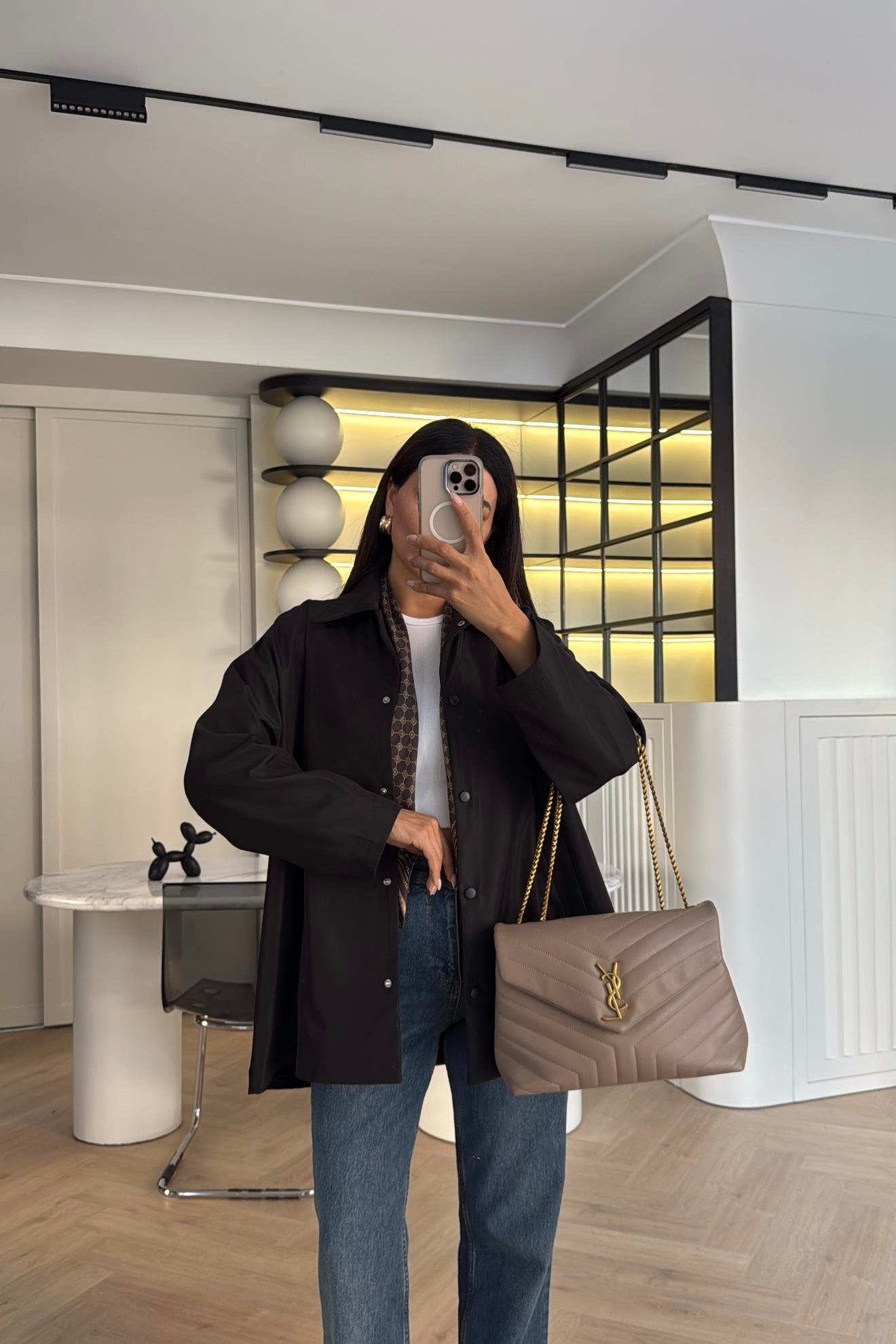 SİYAH RAHAT KALIP CEKET