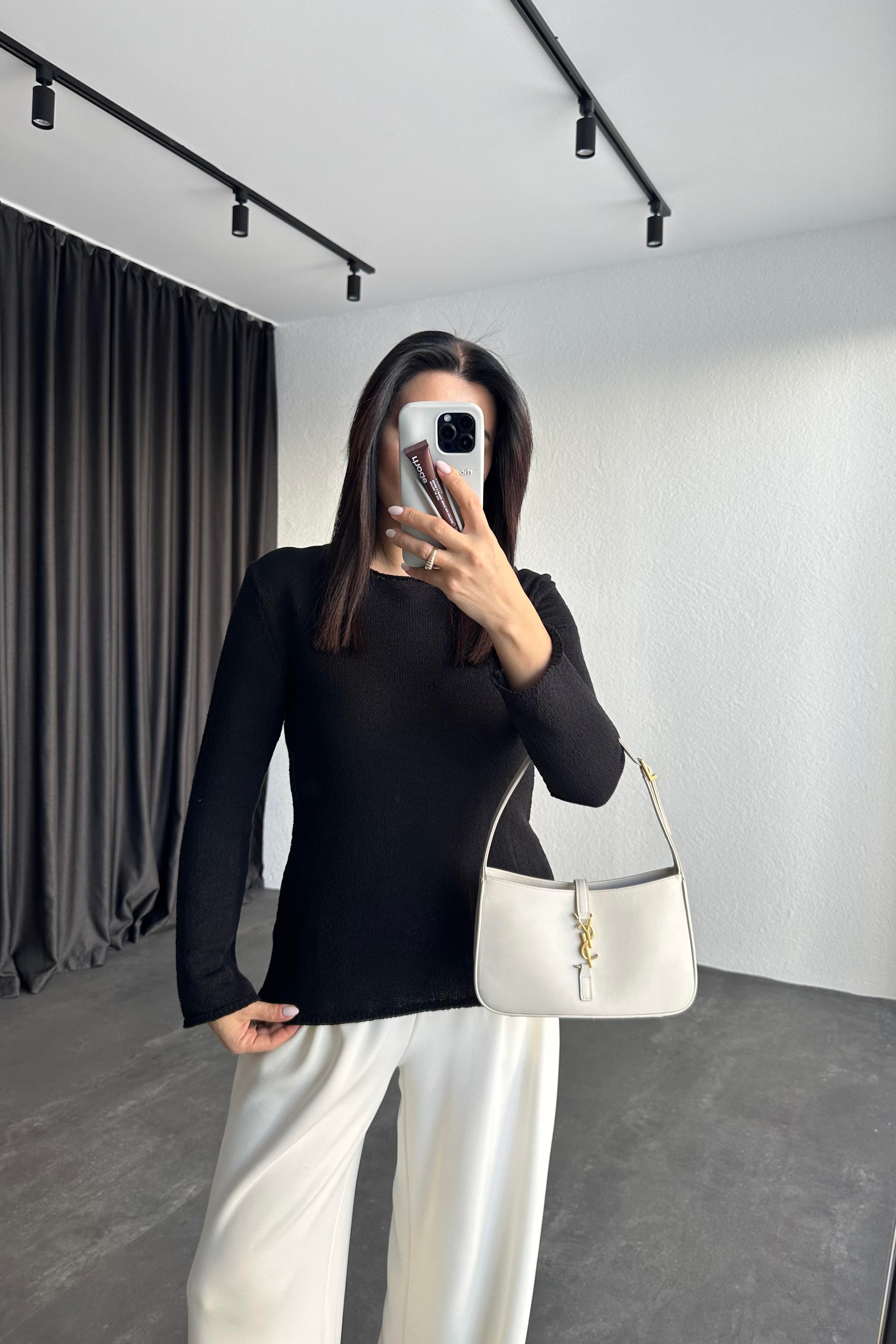 Siyah Renk Massimo Basic Triko