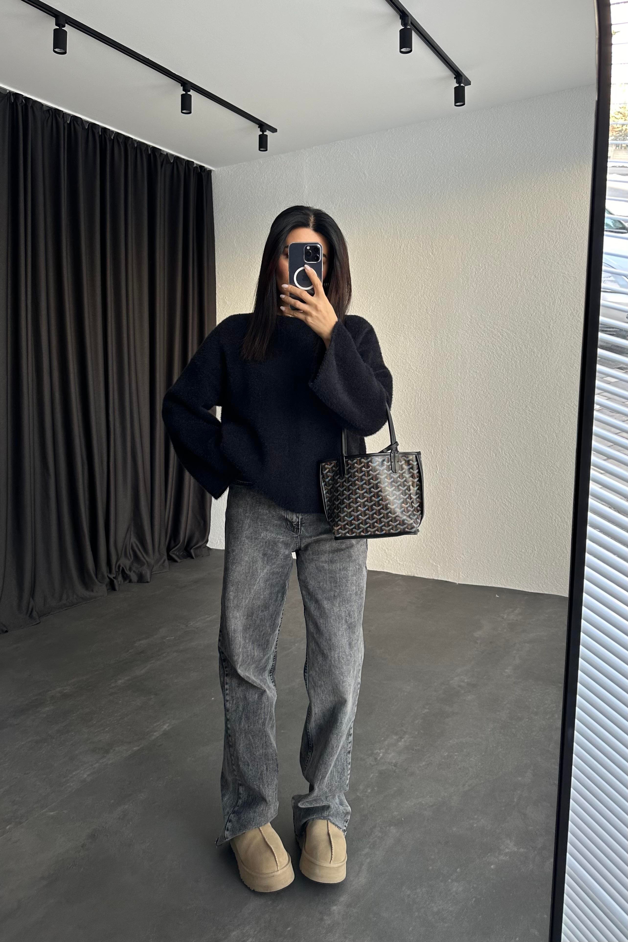 Siyah Sakallı İplik Yumoş Massimo Kazak 