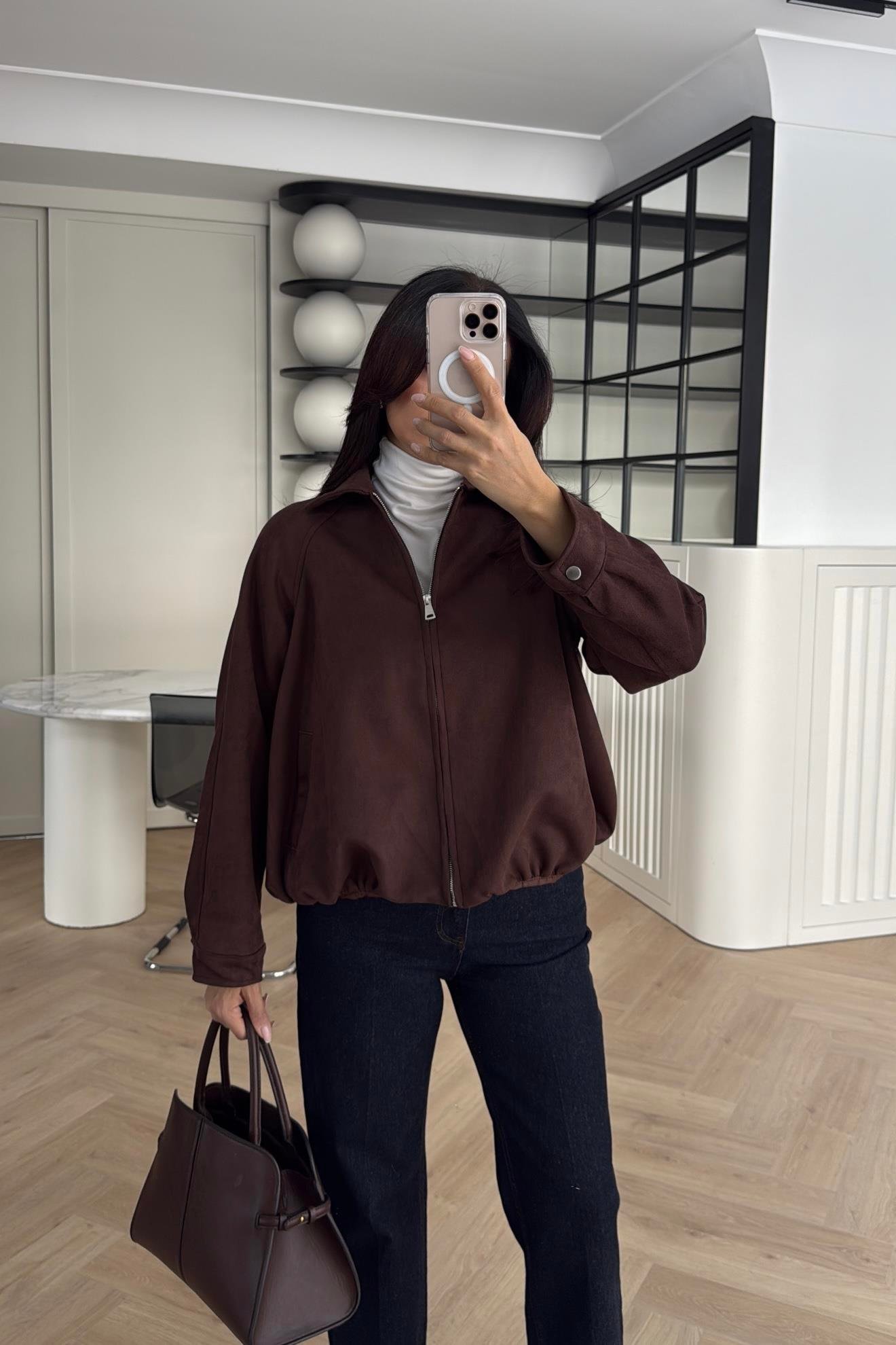 SÜET GÖRÜNÜMLÜ BOMBER CEKET