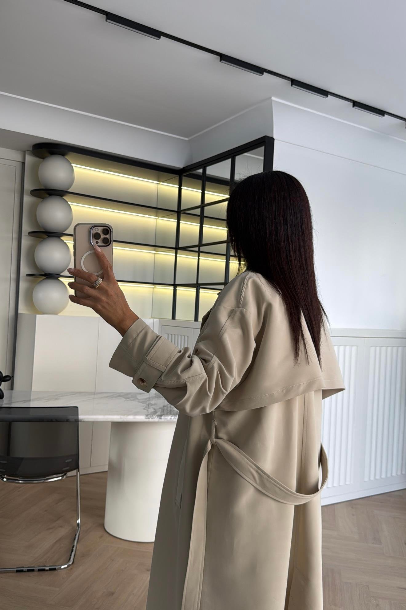 TAŞ KEMERLİ ASTARSIZ RAHAT KALIP TRENÇKOT