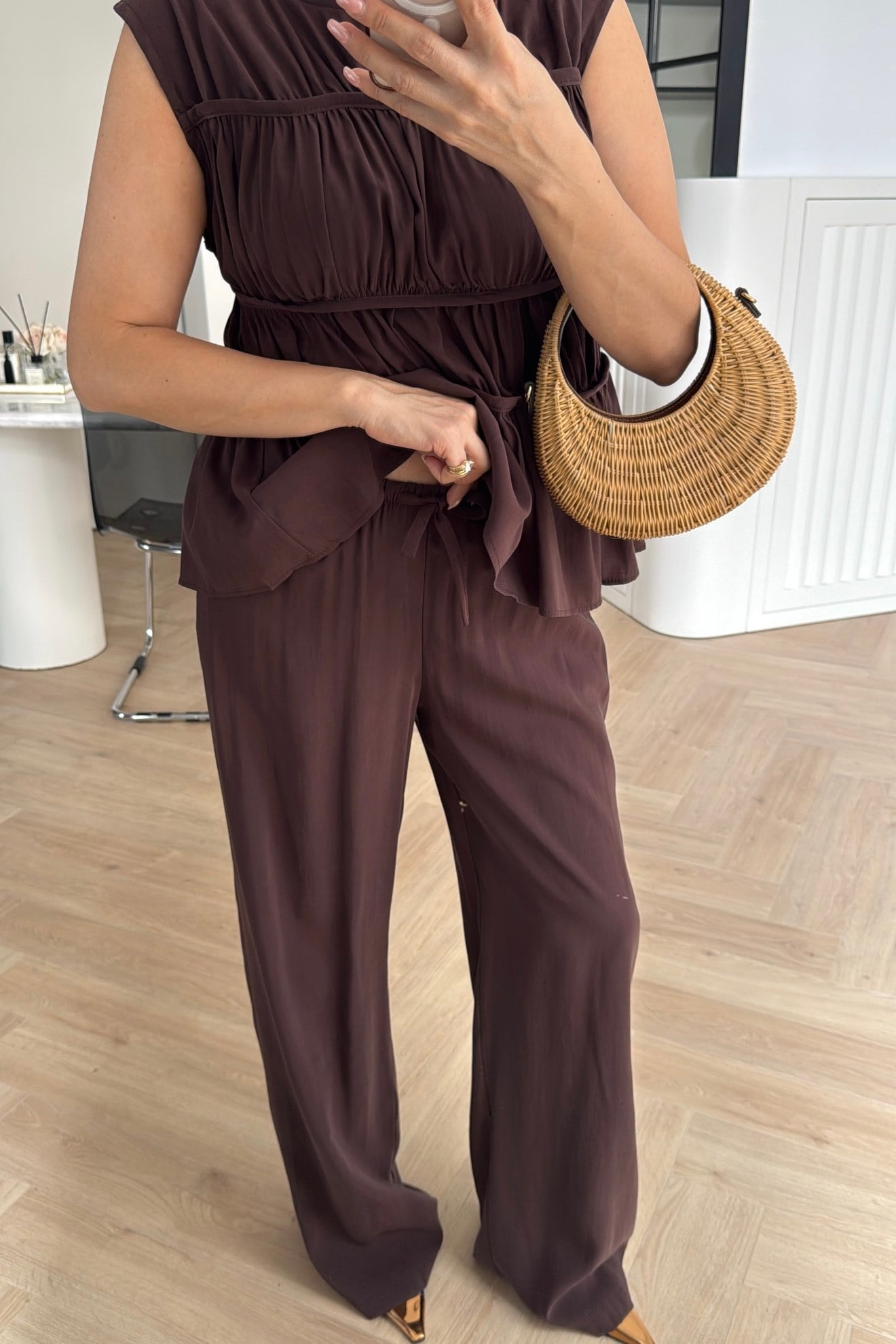 TENCEL NERVÜRLÜ TAKIM KAHVE