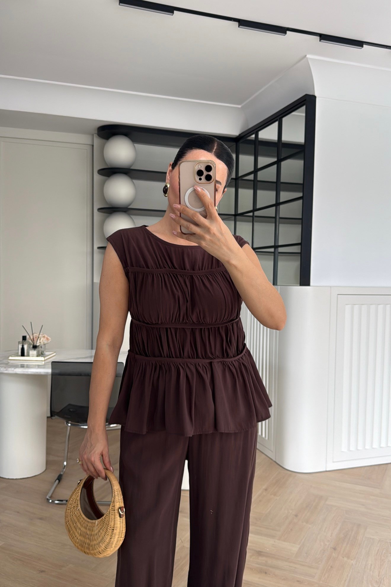 TENCEL NERVÜRLÜ TAKIM KAHVE