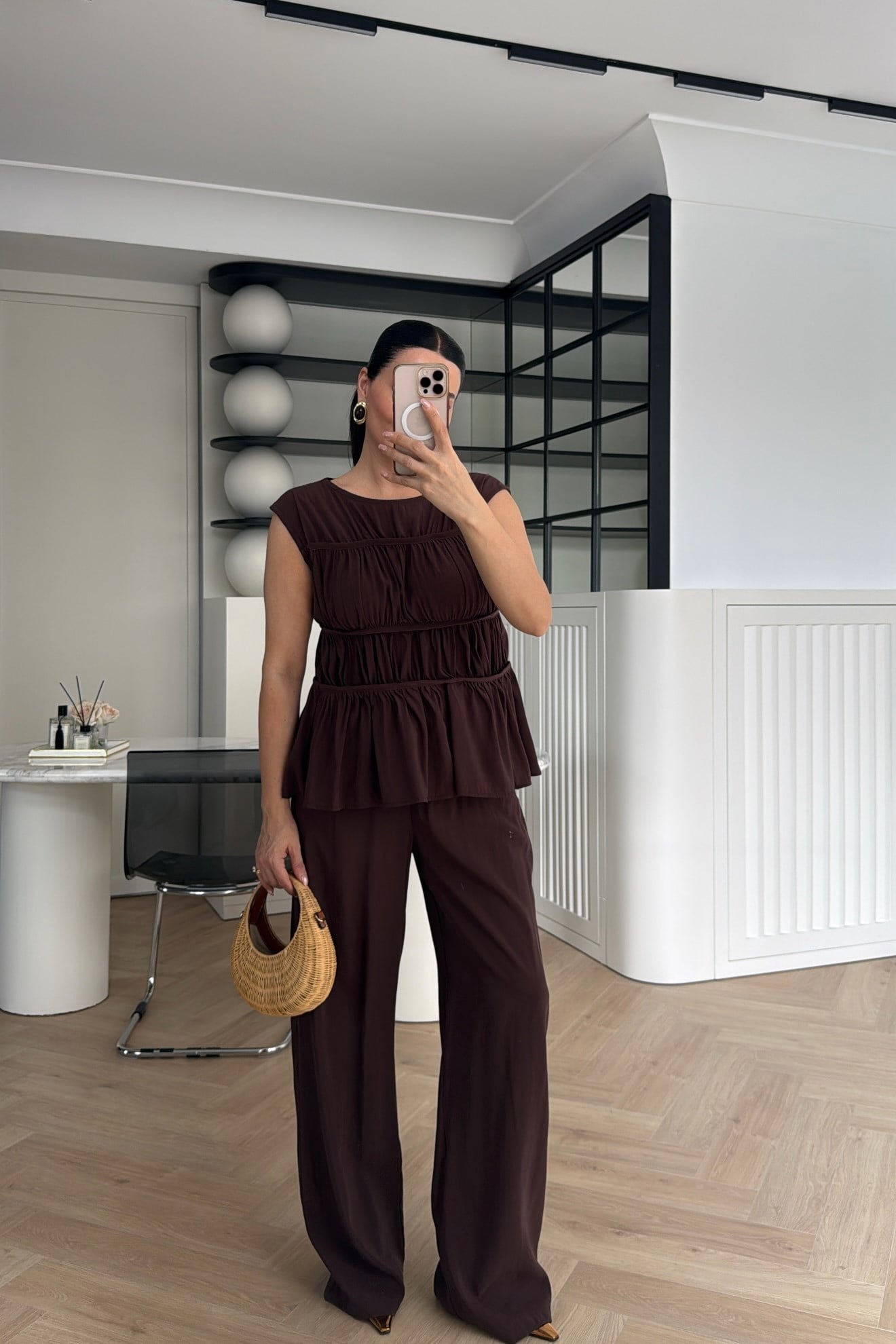 TENCEL NERVÜRLÜ TAKIM KAHVE