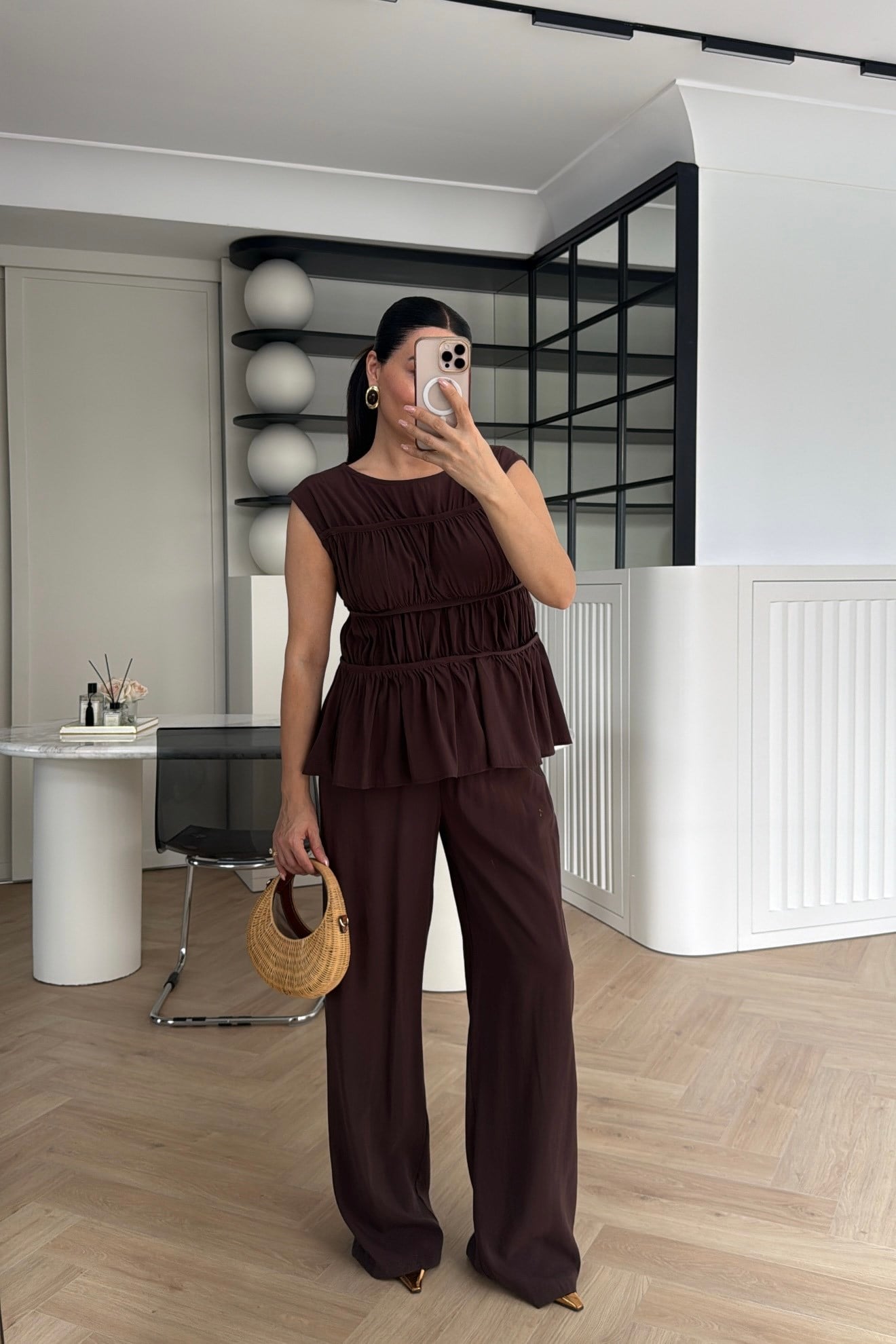 TENCEL NERVÜRLÜ TAKIM KAHVE