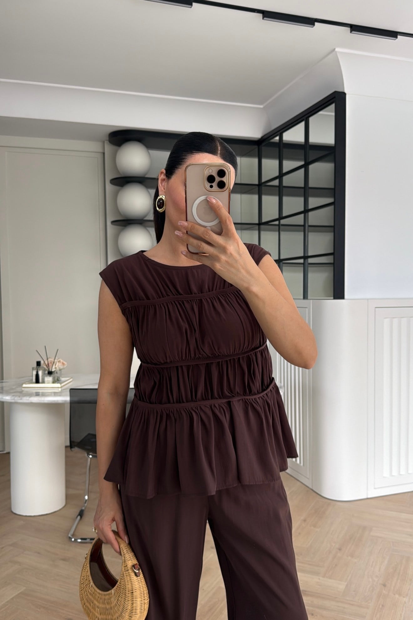 TENCEL NERVÜRLÜ TAKIM KAHVE