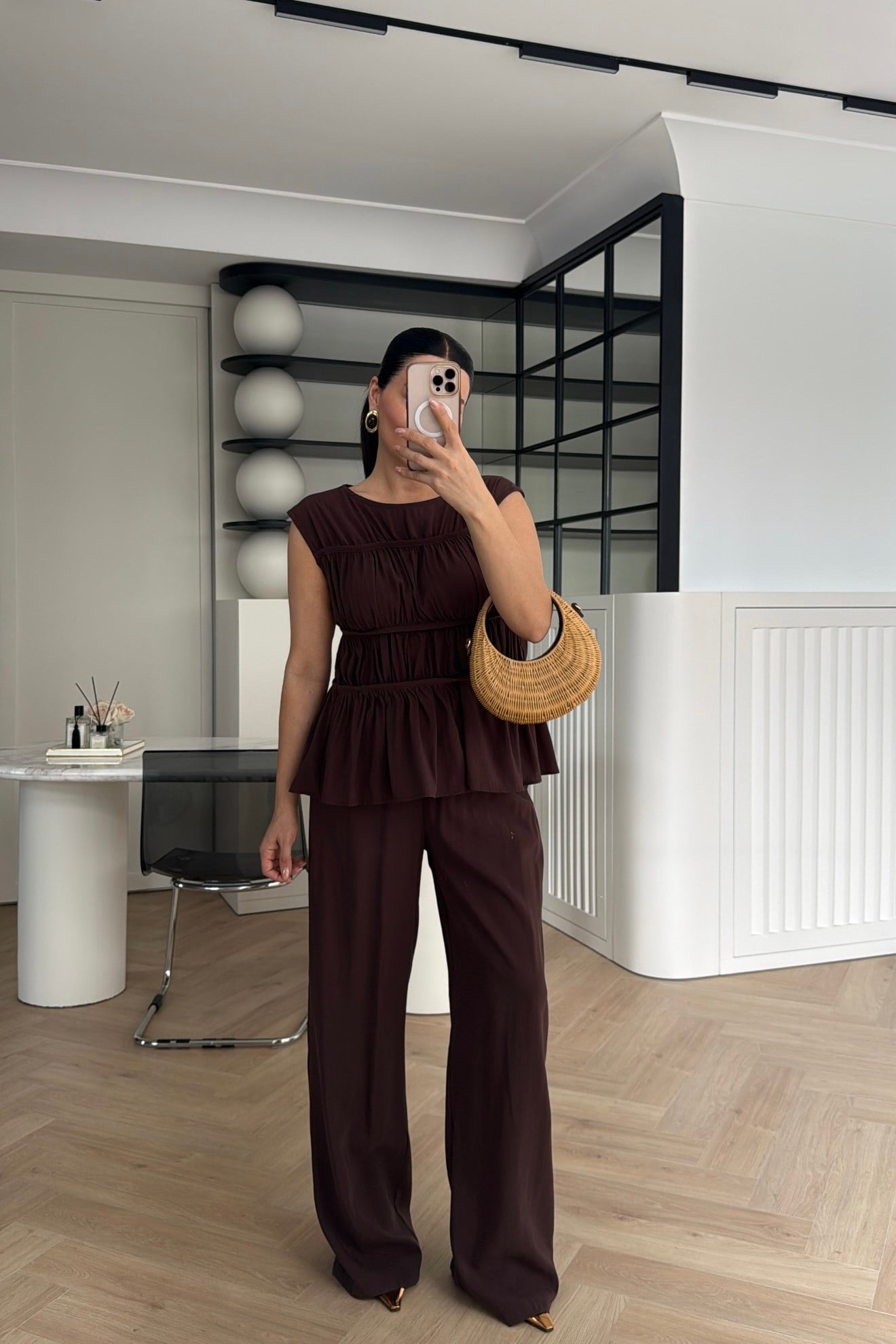 TENCEL NERVÜRLÜ TAKIM KAHVE