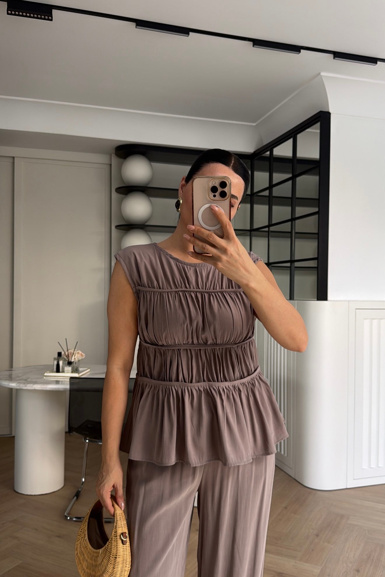 TENCEL NERVÜRLÜ TAKIM KOYU VİZON 