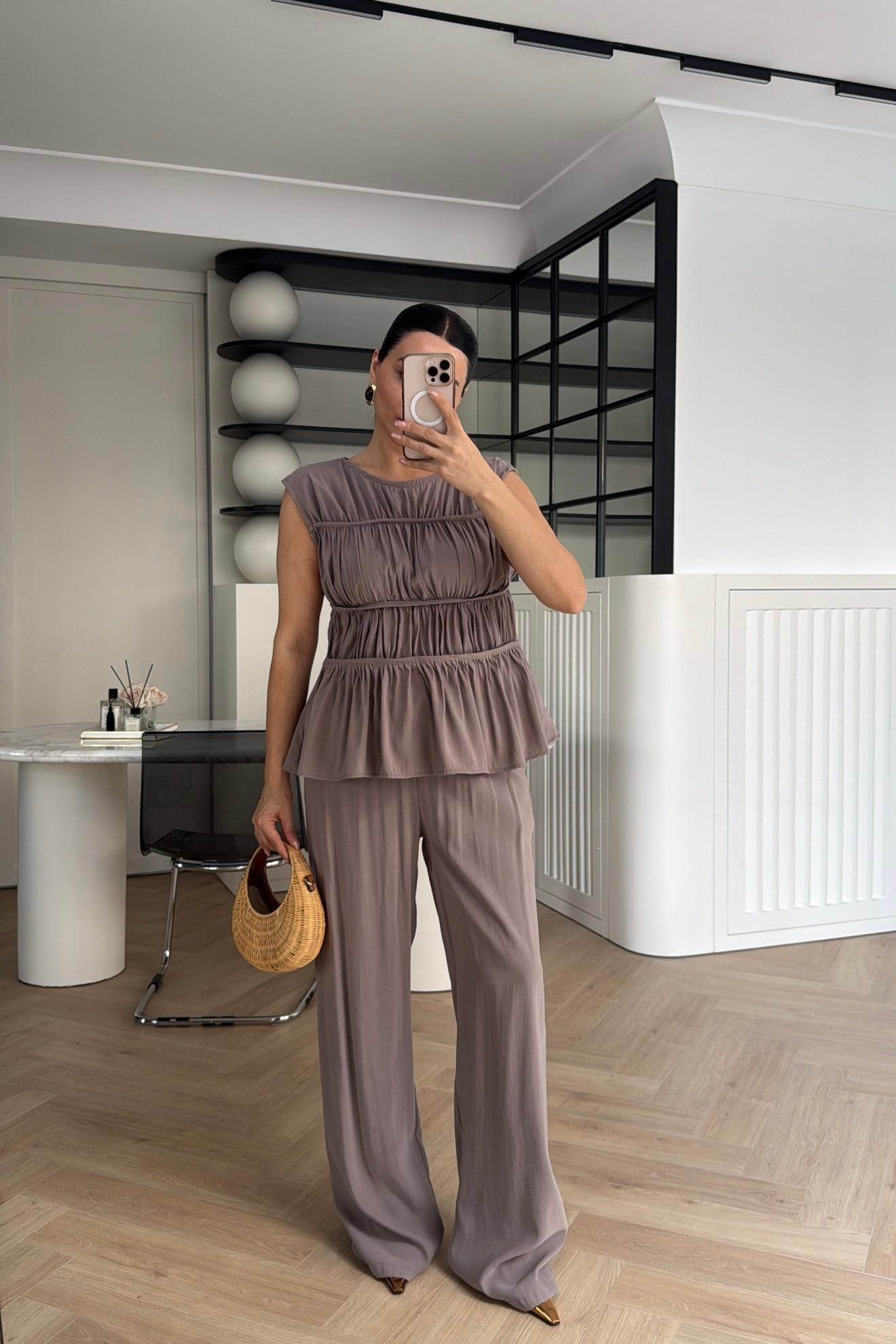 TENCEL NERVÜRLÜ TAKIM KOYU VİZON 