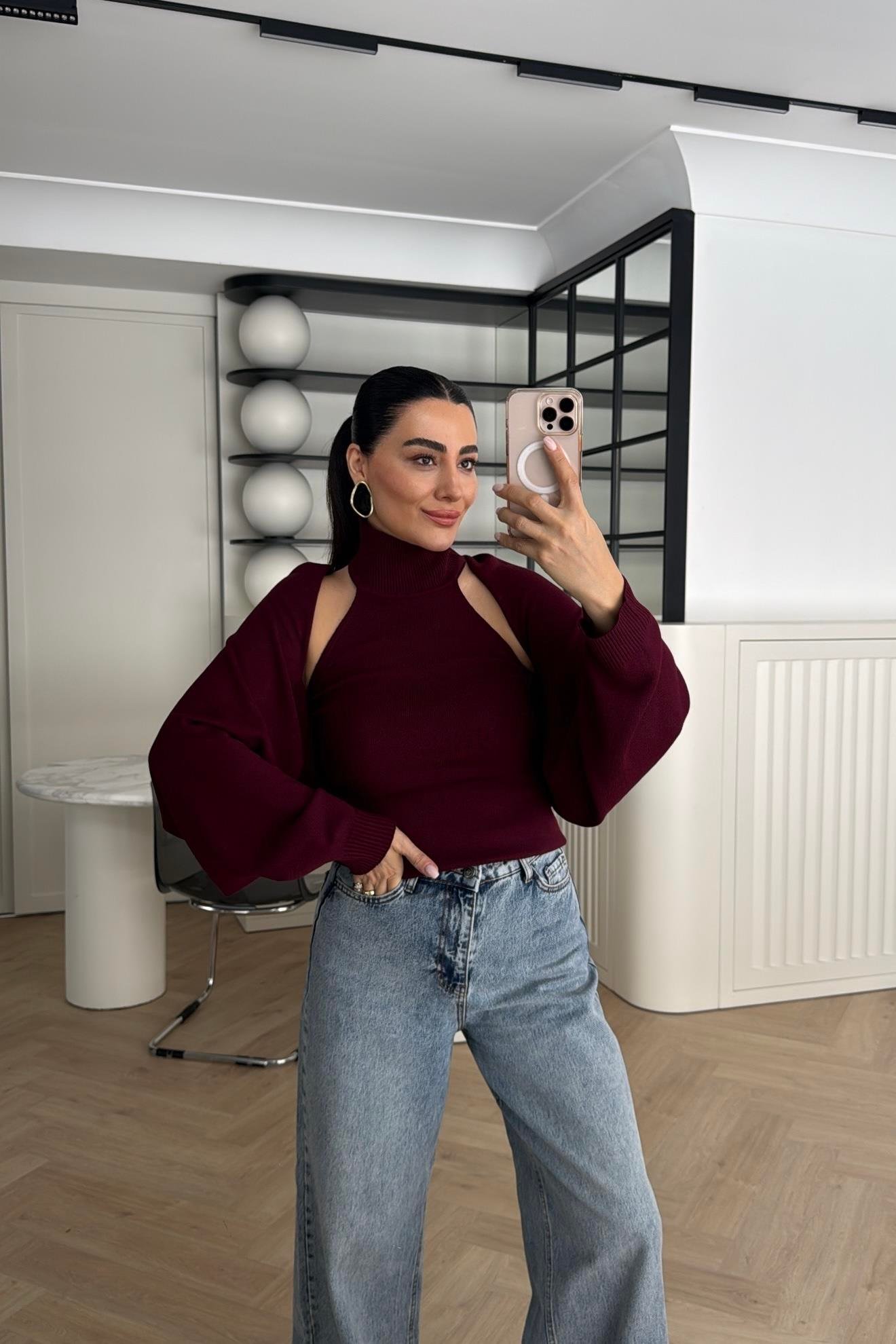 TRİKO BOLERO TAKIM BORDO 