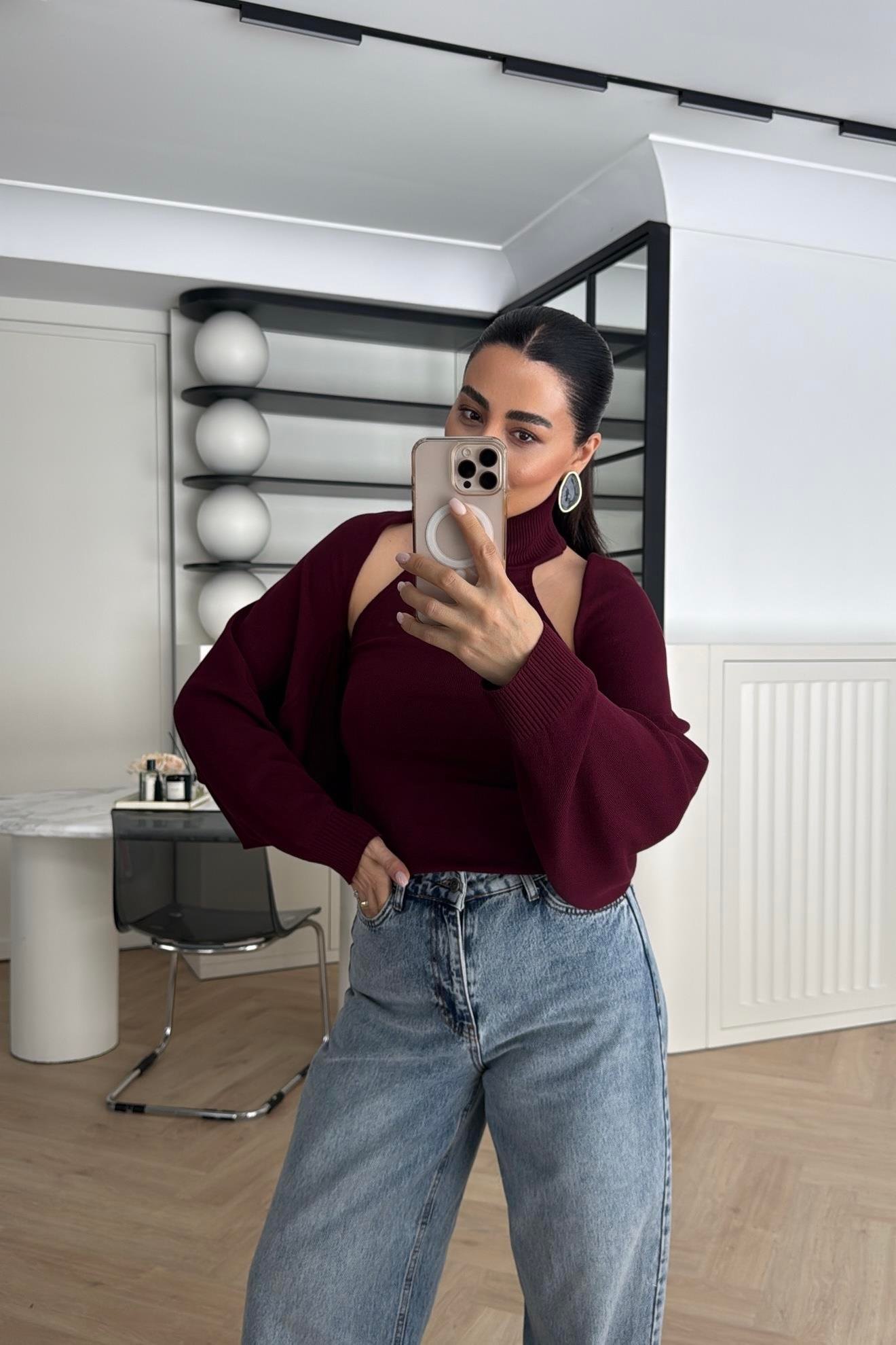 TRİKO BOLERO TAKIM BORDO 