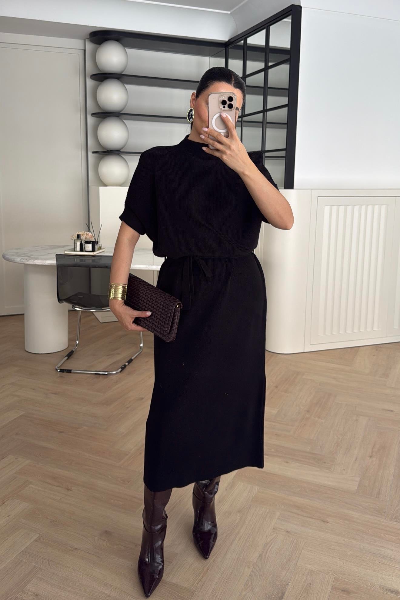 TRİKO ELBİSE SİYAH 