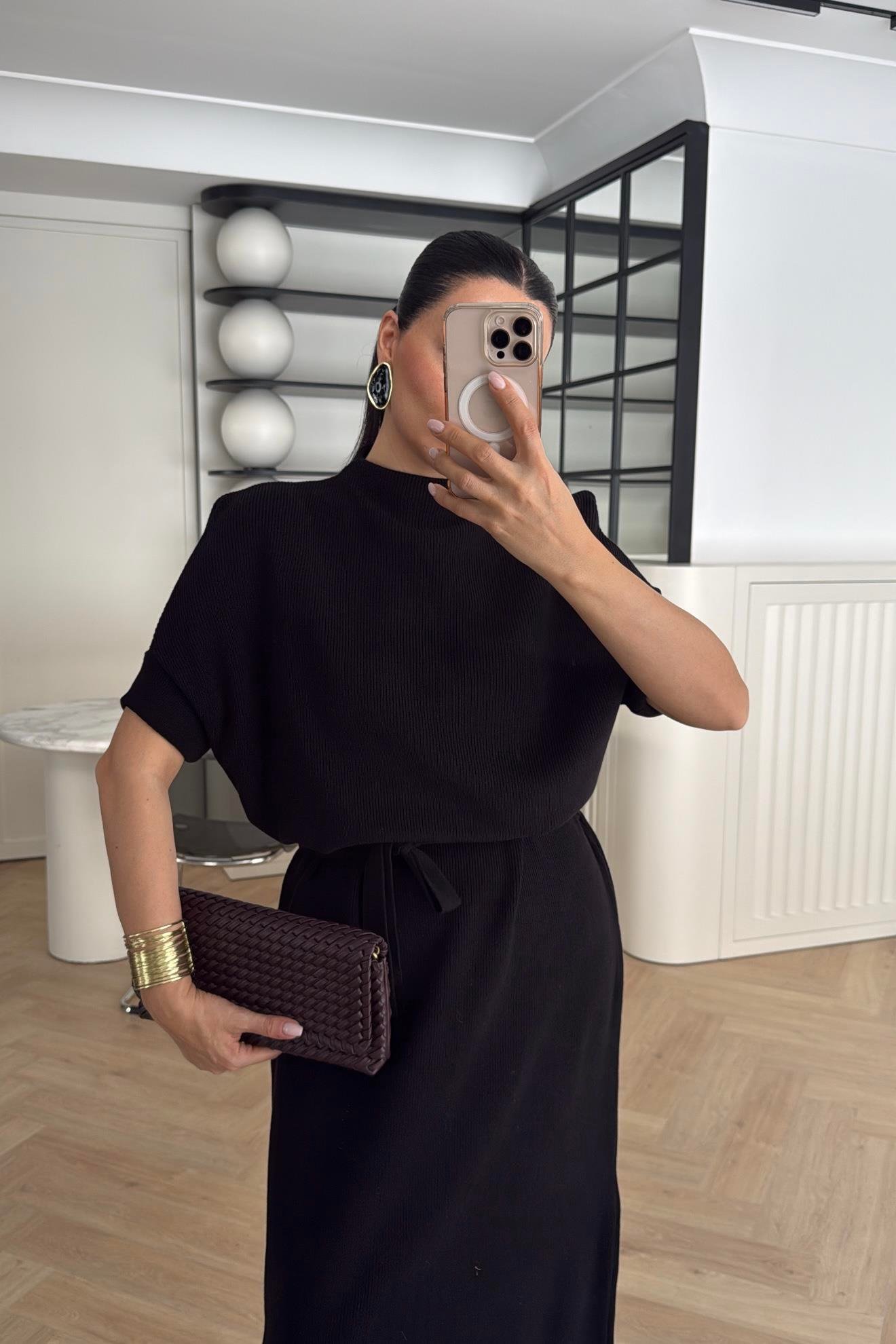 TRİKO ELBİSE SİYAH 