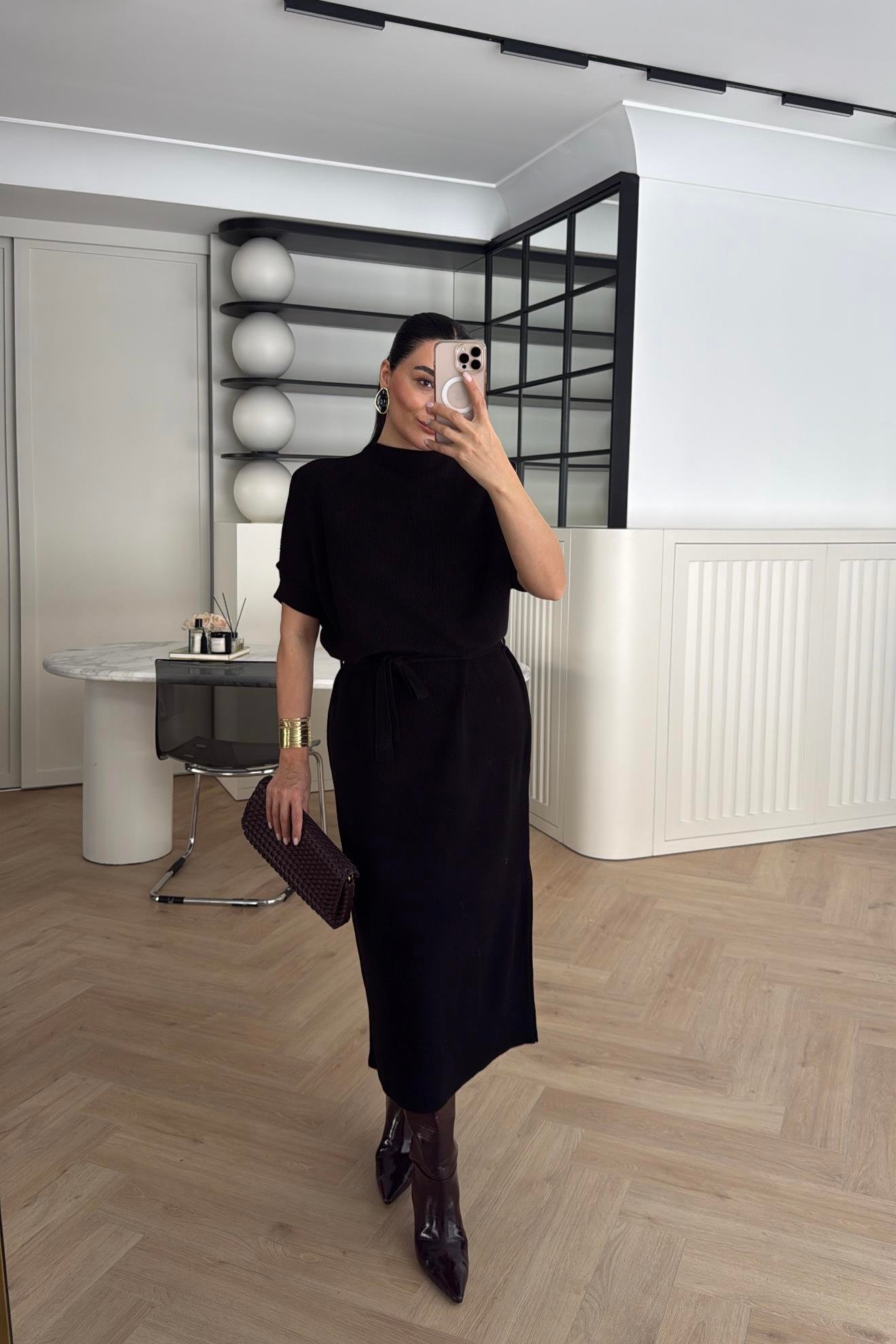 TRİKO ELBİSE SİYAH 