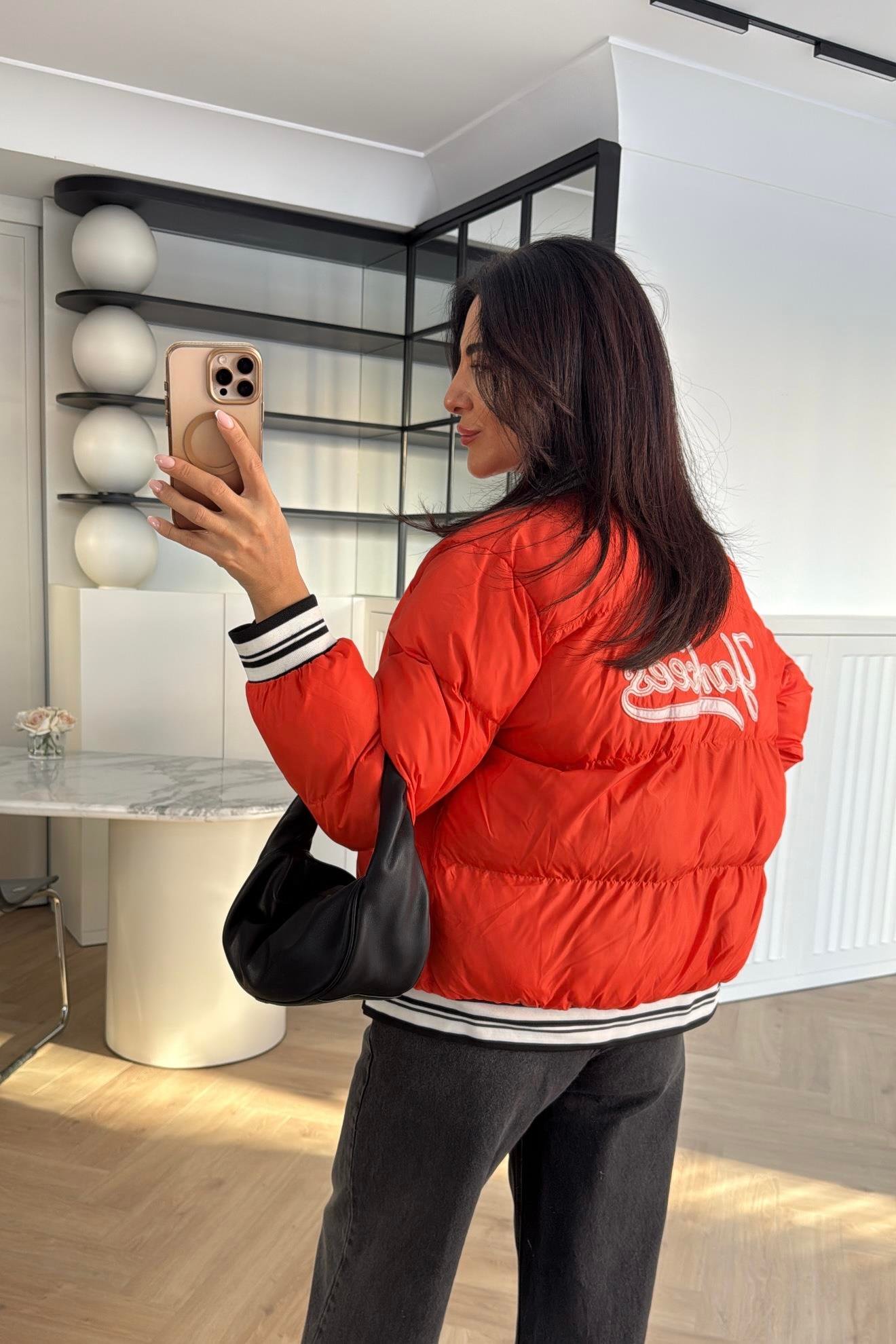 TURUNCU ELYAF DOLGULU BOMBER MONT