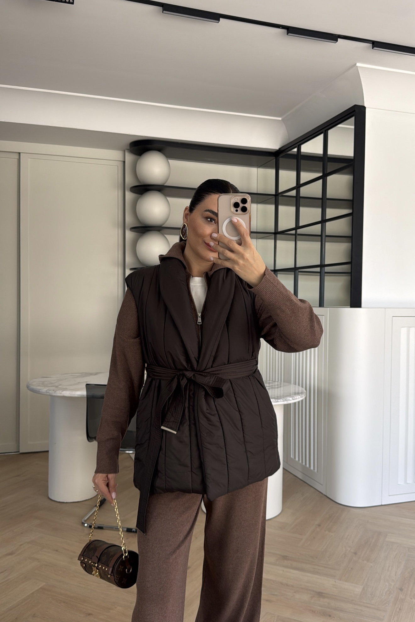 URBAN TRİKOLU ŞİŞME YELEK ACI KAHVE 