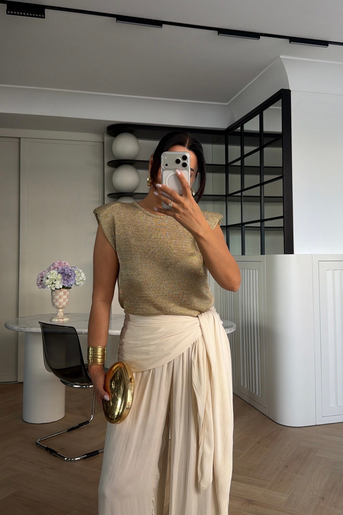 VATKALI ÖRME TRİKO BLUZ GOLD