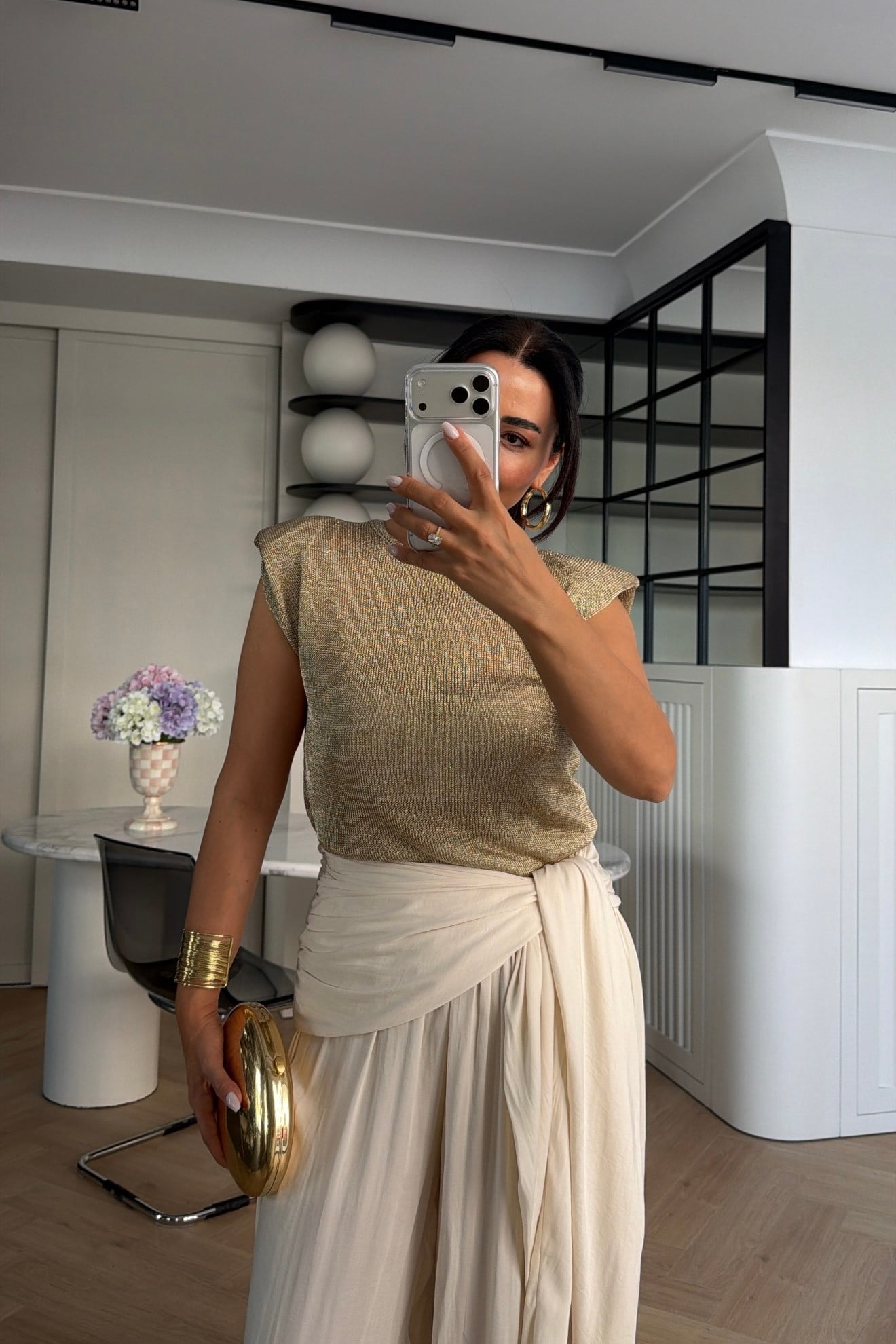 VATKALI ÖRME TRİKO BLUZ GOLD